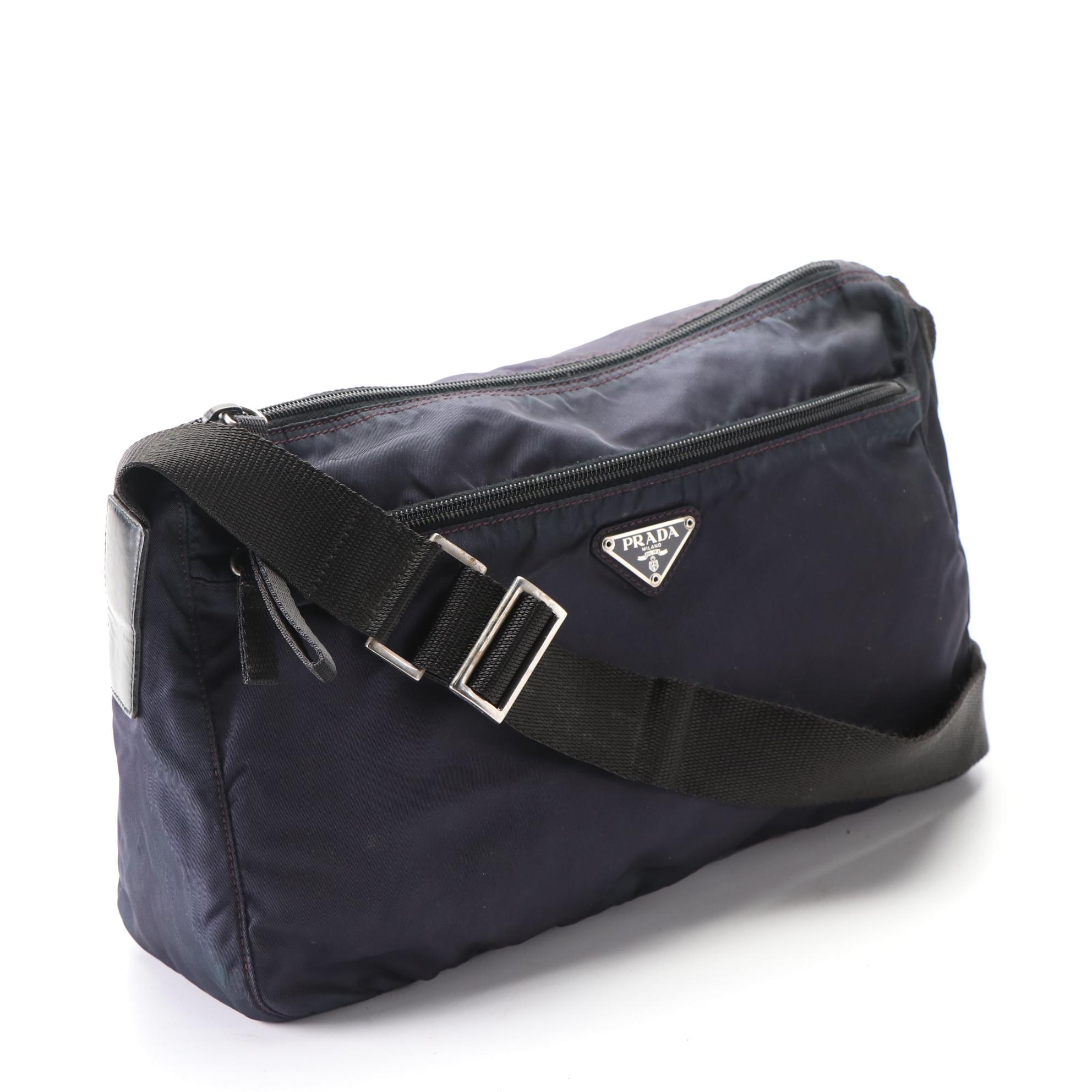Prada Crossbody Bag in Nylon with Leather Trim