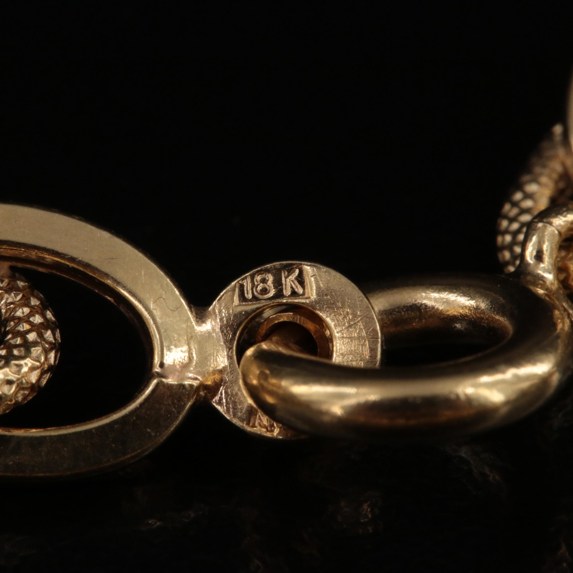 Italian 18K Textured French Rope Chain Necklace