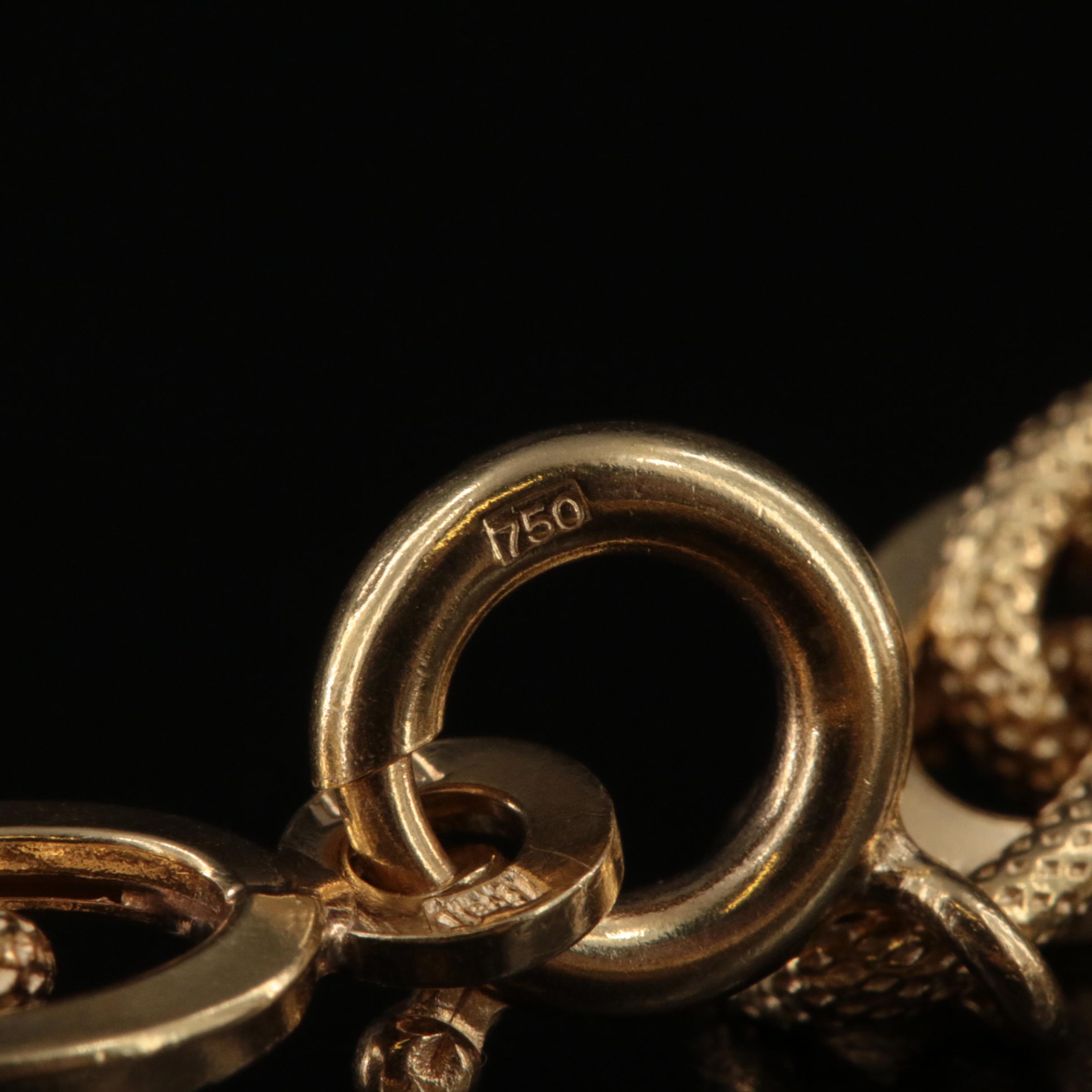 Italian 18K Textured French Rope Chain Necklace