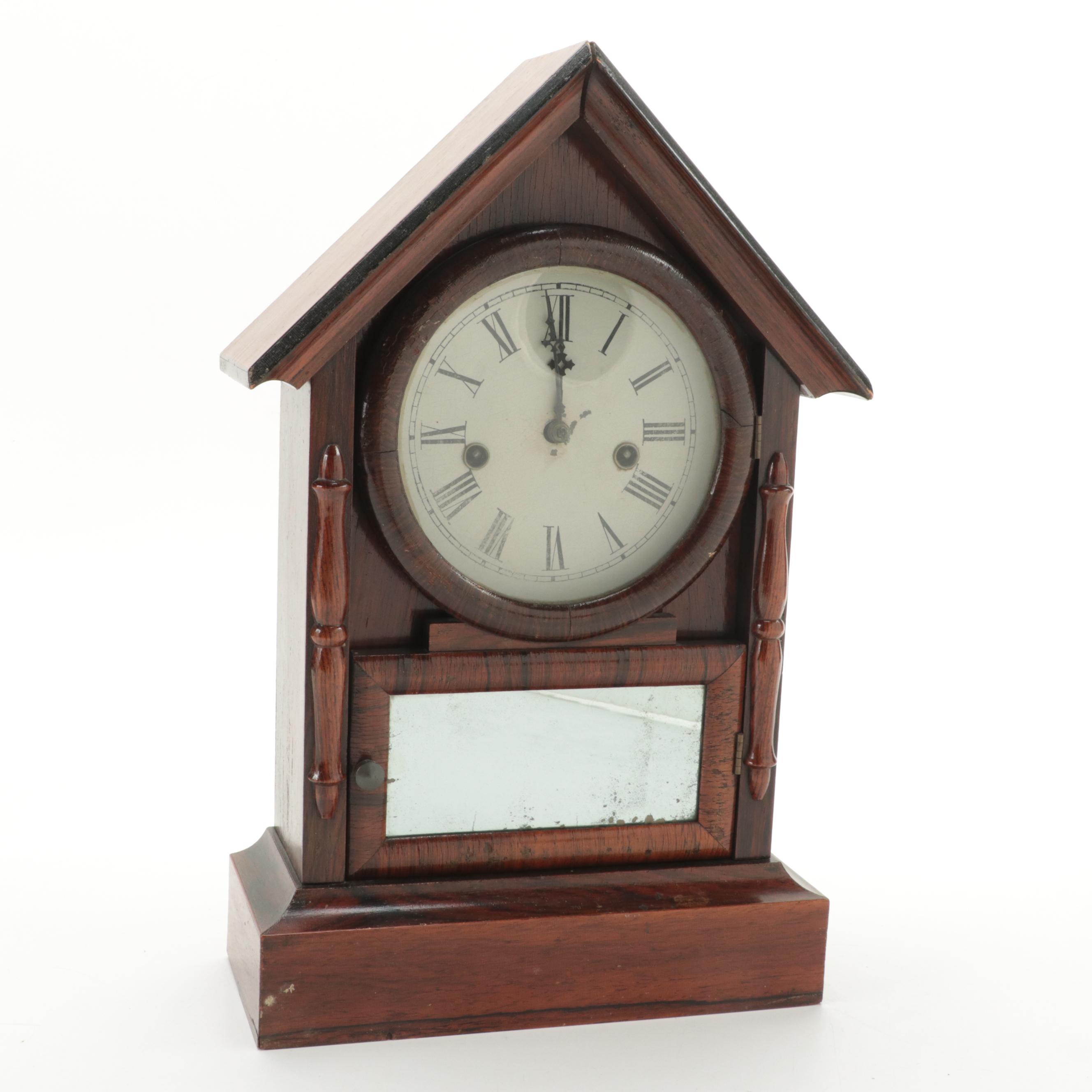 Waterbury Clock Co. Rosewood Mantel Clock, Late 19th Century