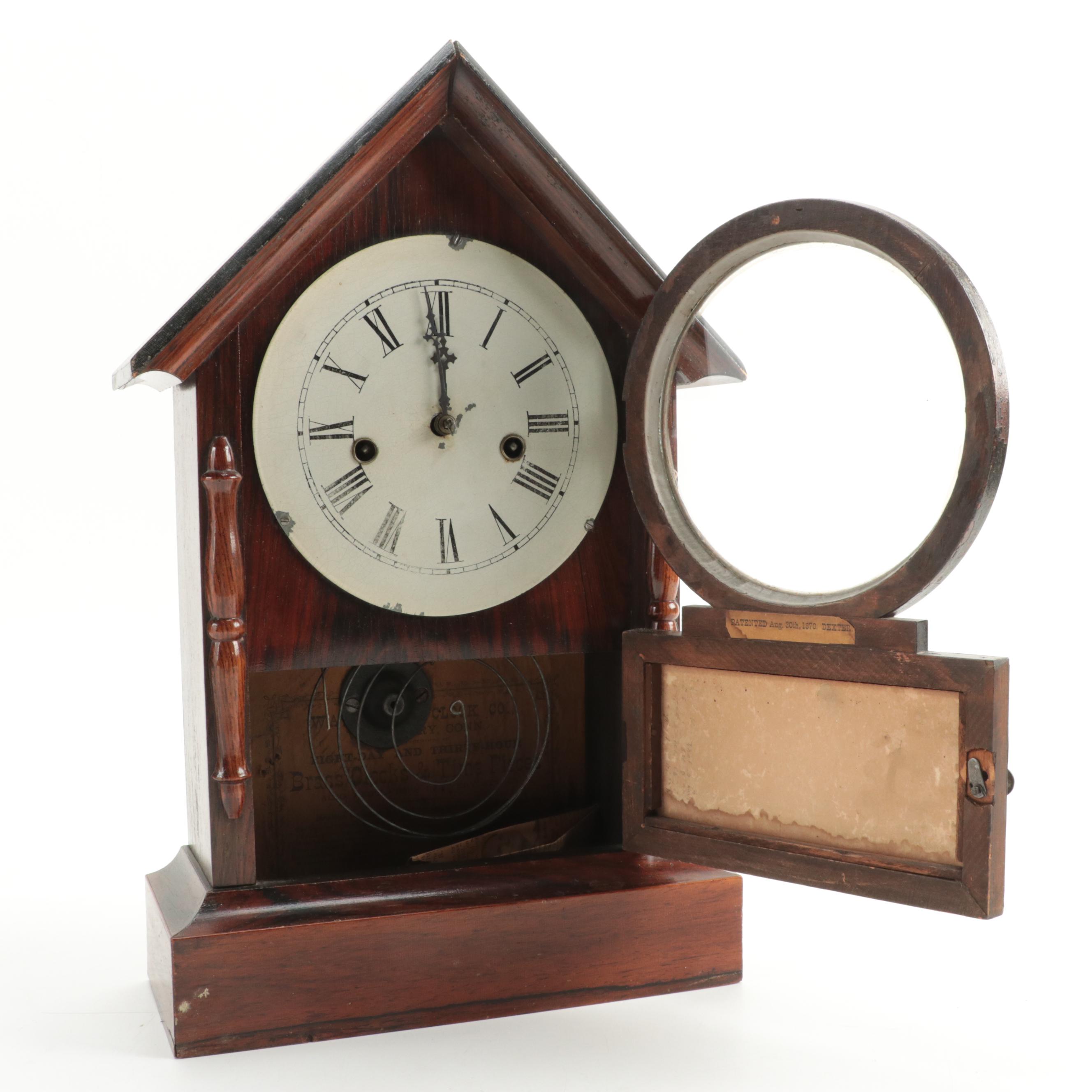 Waterbury Clock Co. Rosewood Mantel Clock, Late 19th Century