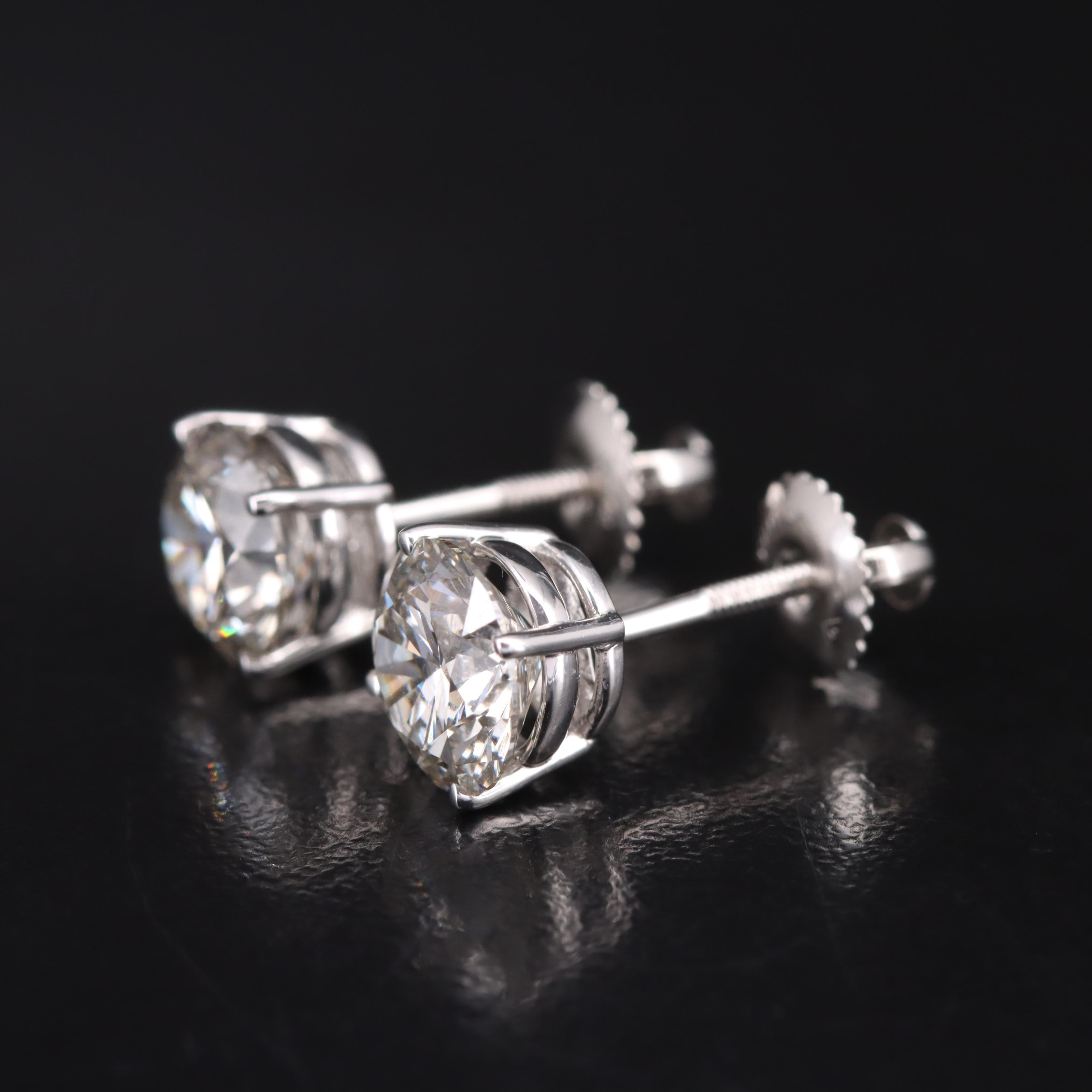 Platinum 3.04 CTW Lab Grown Diamond Stud Earrings