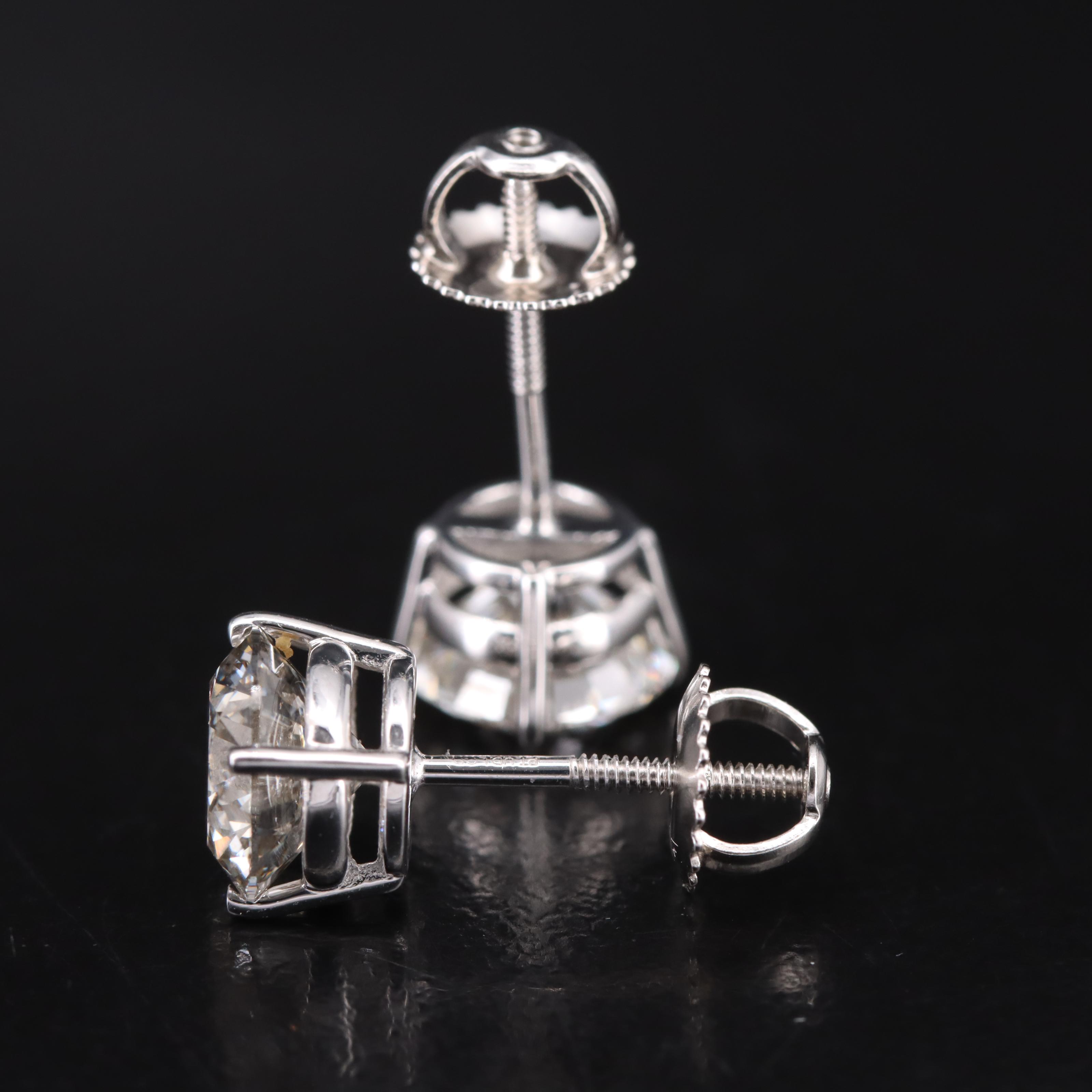Platinum 3.04 CTW Lab Grown Diamond Stud Earrings