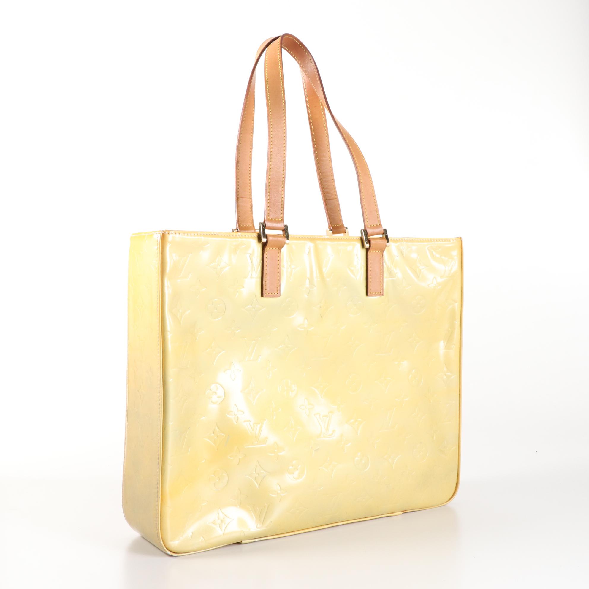 Louis Vuitton Columbus Shoulder Bag in Monogram Vernis and Vachetta Leather