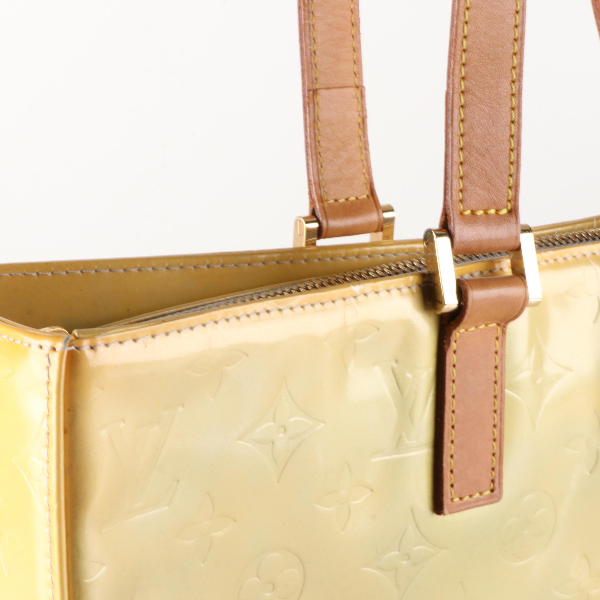 Louis Vuitton Columbus Shoulder Bag in Monogram Vernis and Vachetta Leather