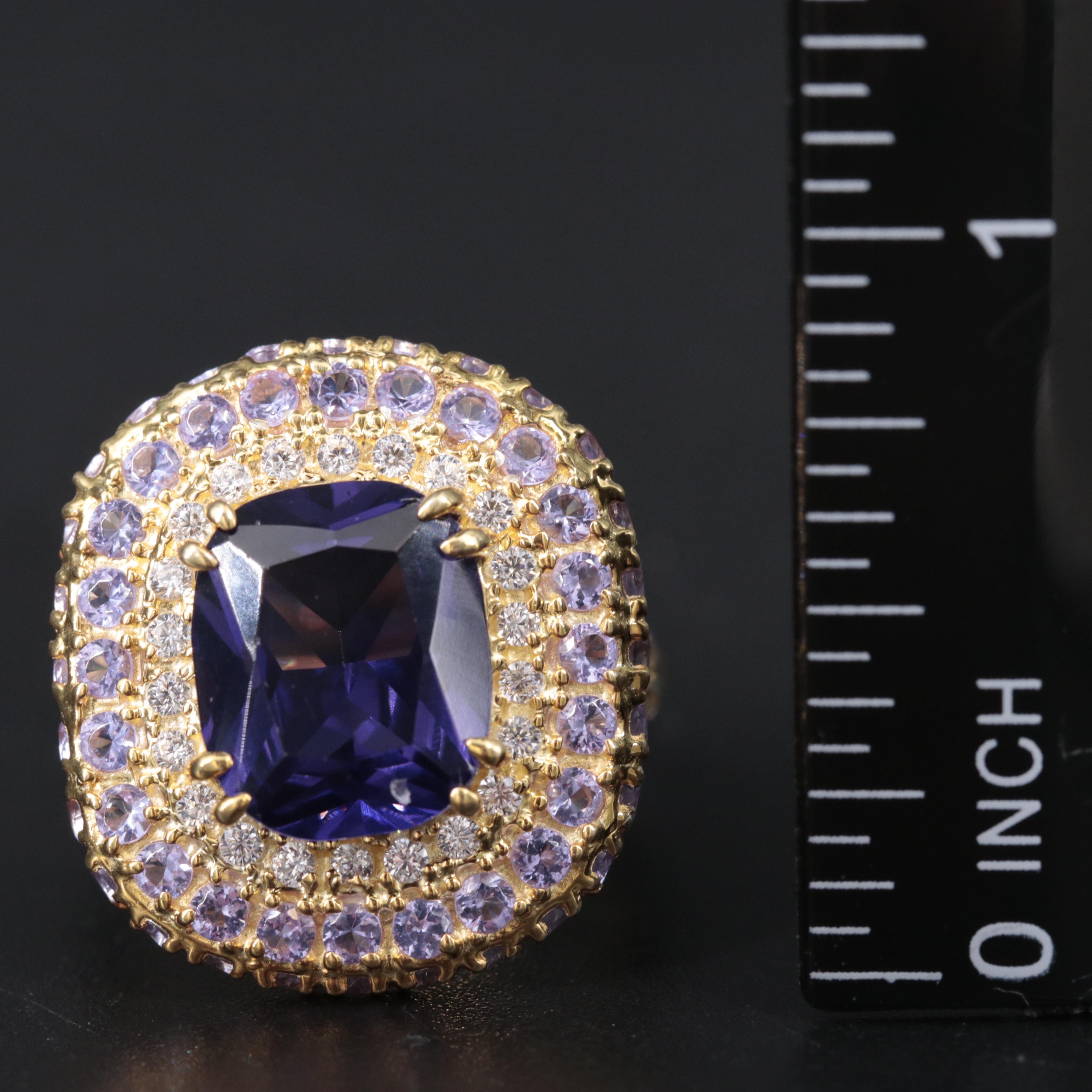 Sterling Alexandrite and Cubic Zirconia Ring