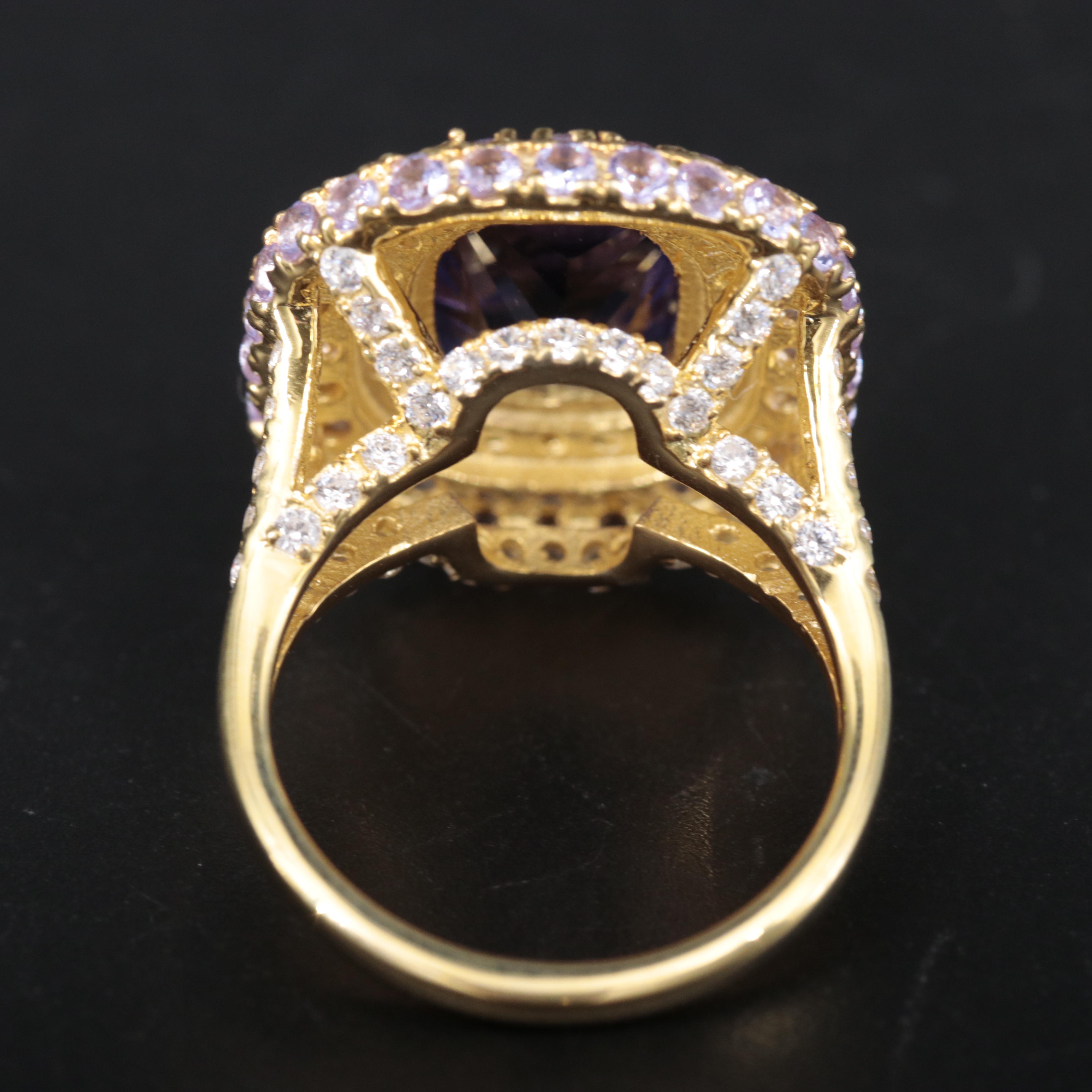 Sterling Alexandrite and Cubic Zirconia Ring