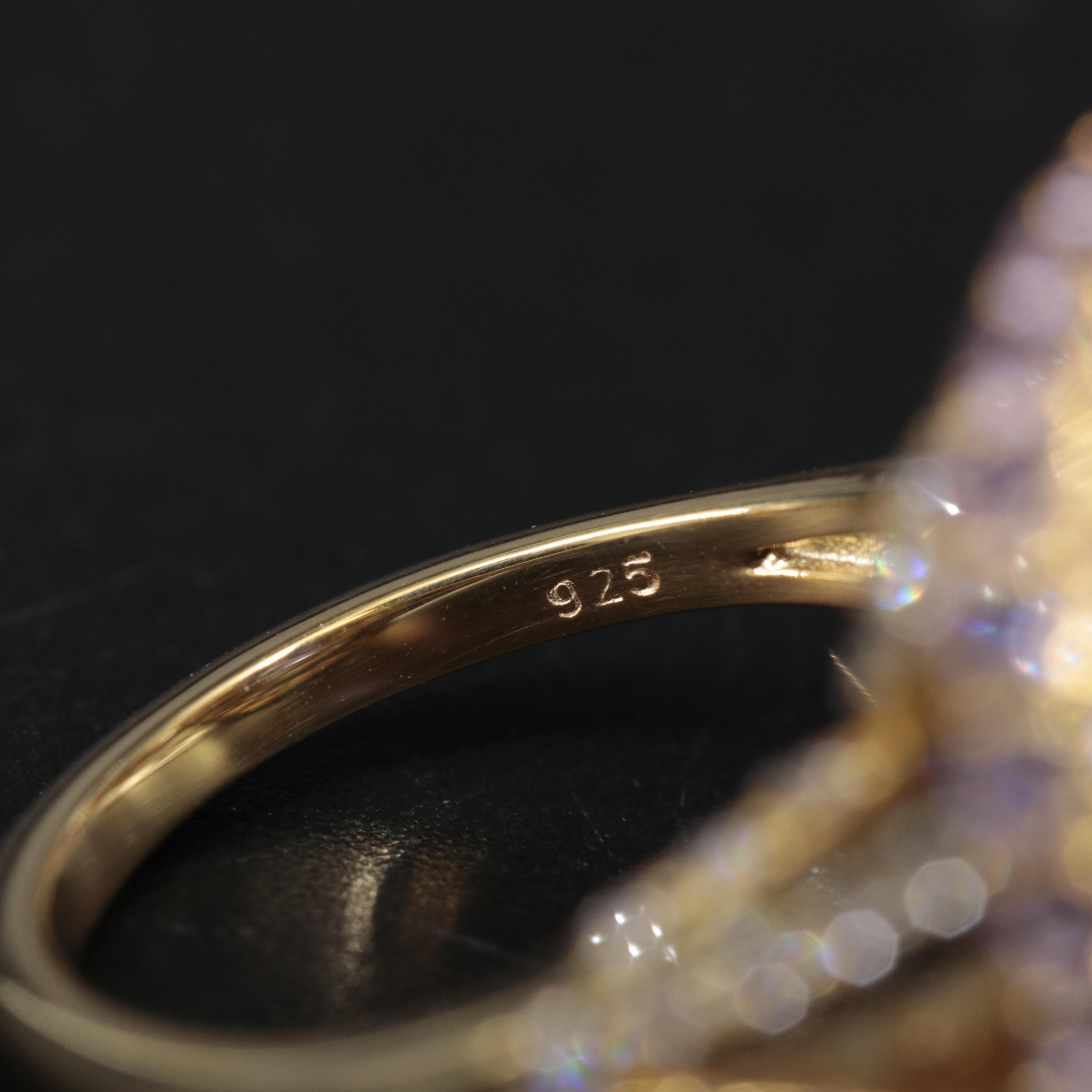 Sterling Alexandrite and Cubic Zirconia Ring