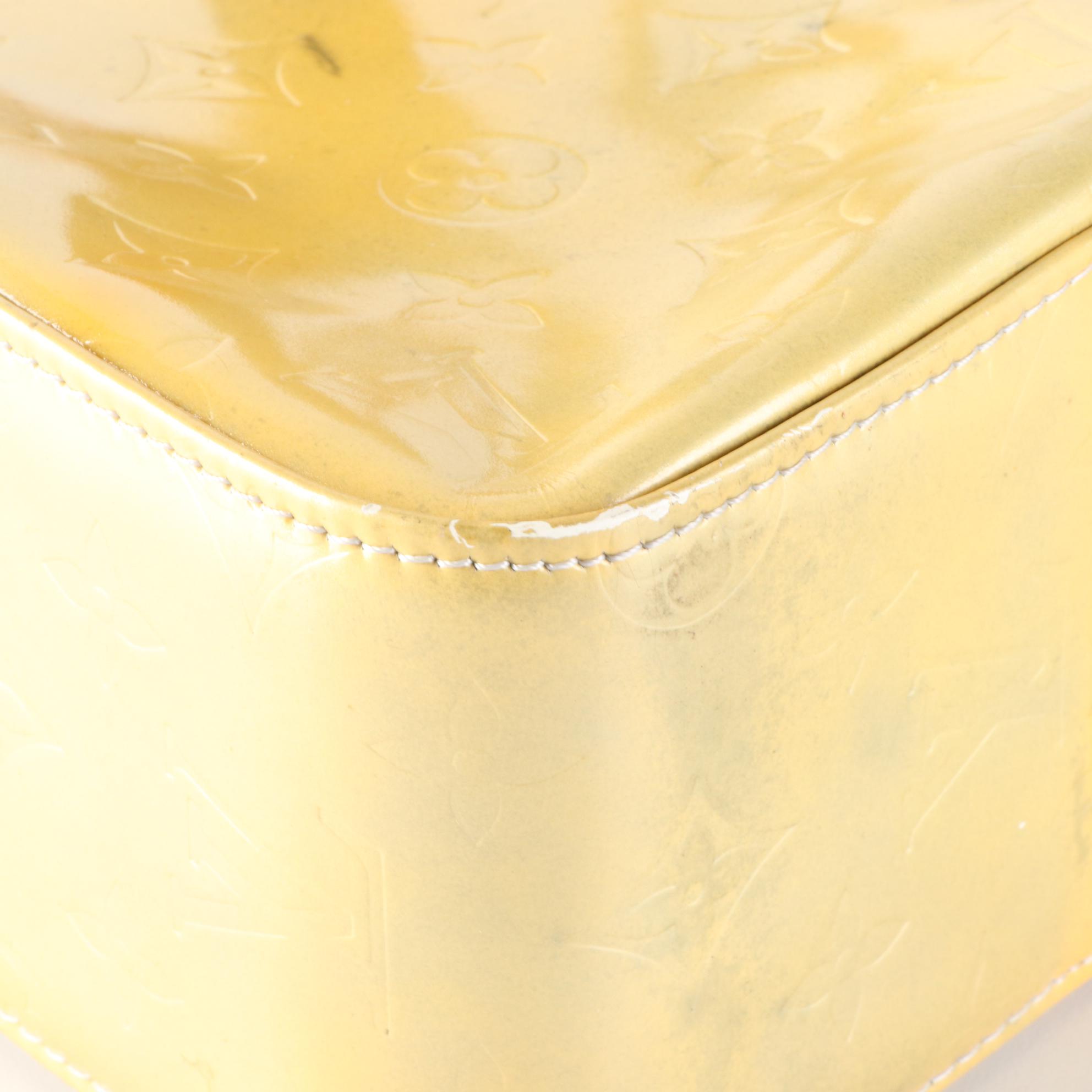 Louis Vuitton Columbus Shoulder Bag in Monogram Vernis and Vachetta Leather