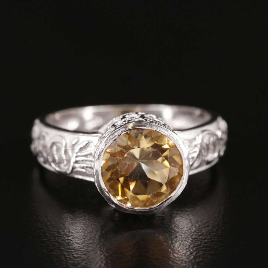 Sterling Citrine Ring