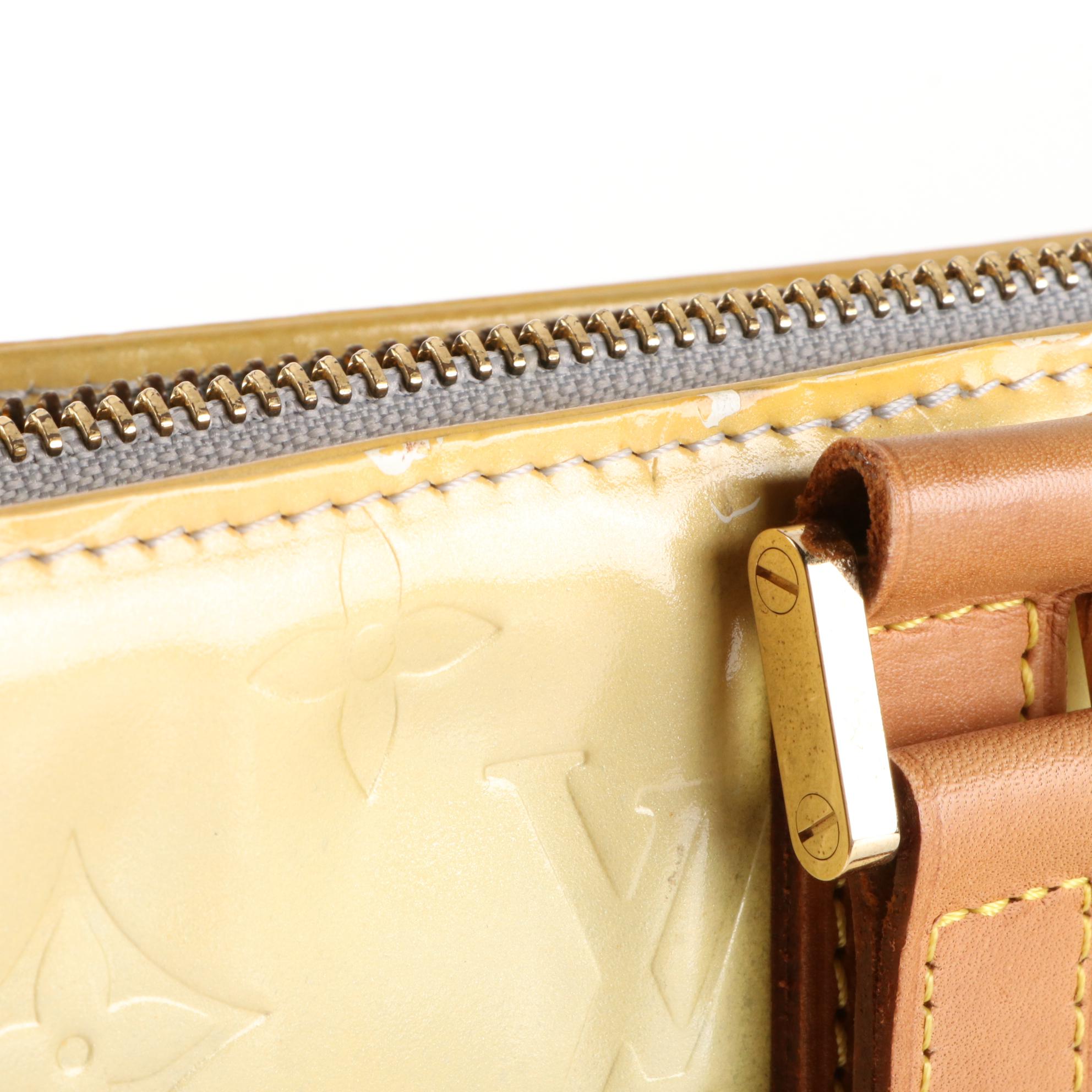 Louis Vuitton Columbus Shoulder Bag in Monogram Vernis and Vachetta Leather