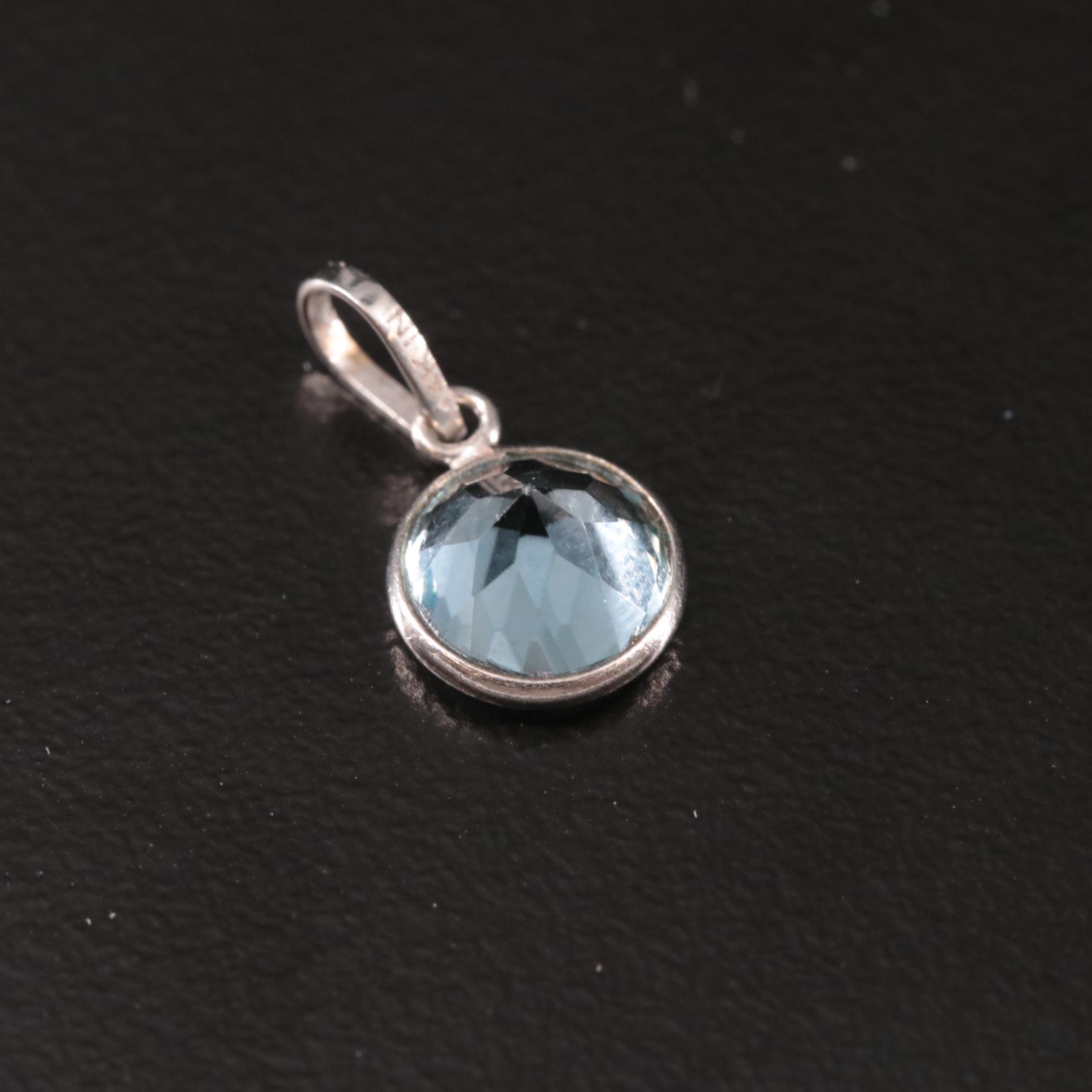 14K Blue Topaz Pendant