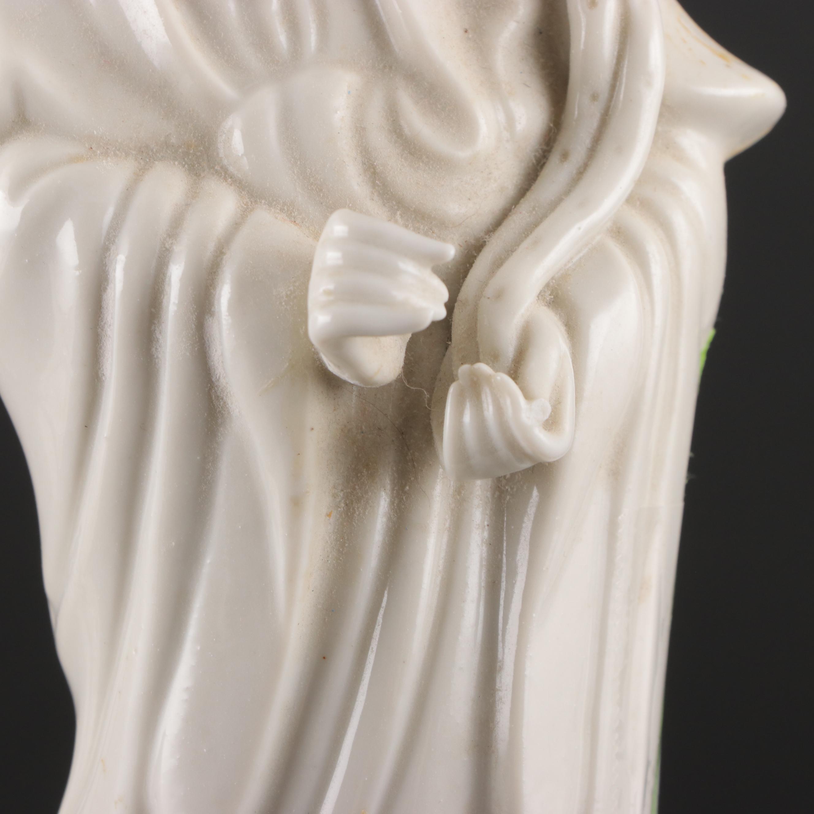 Pair of Chinese Guan Yin Porcelain Table Lamps, Late 20th Century