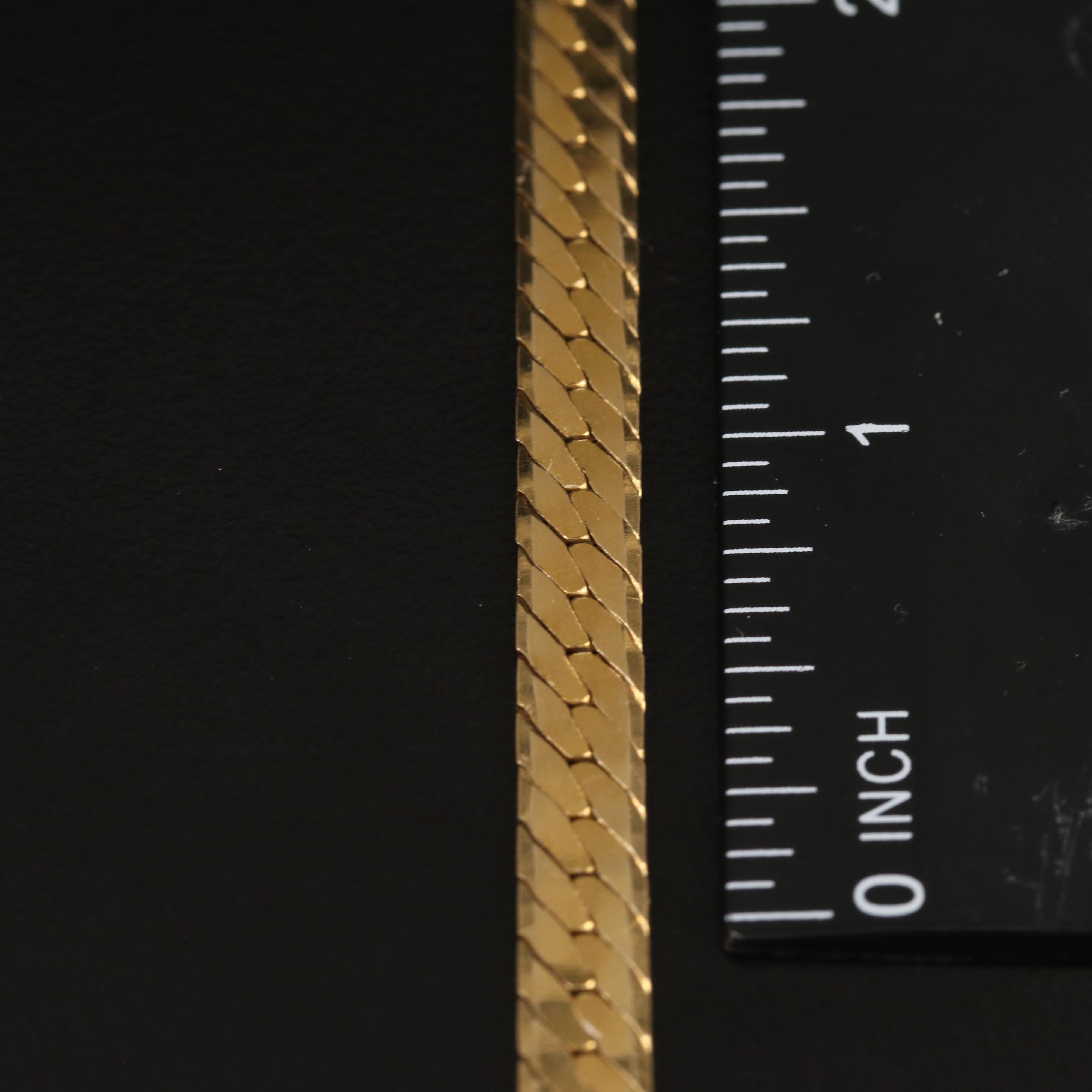 Italian 14K Herringbone Chain Necklace