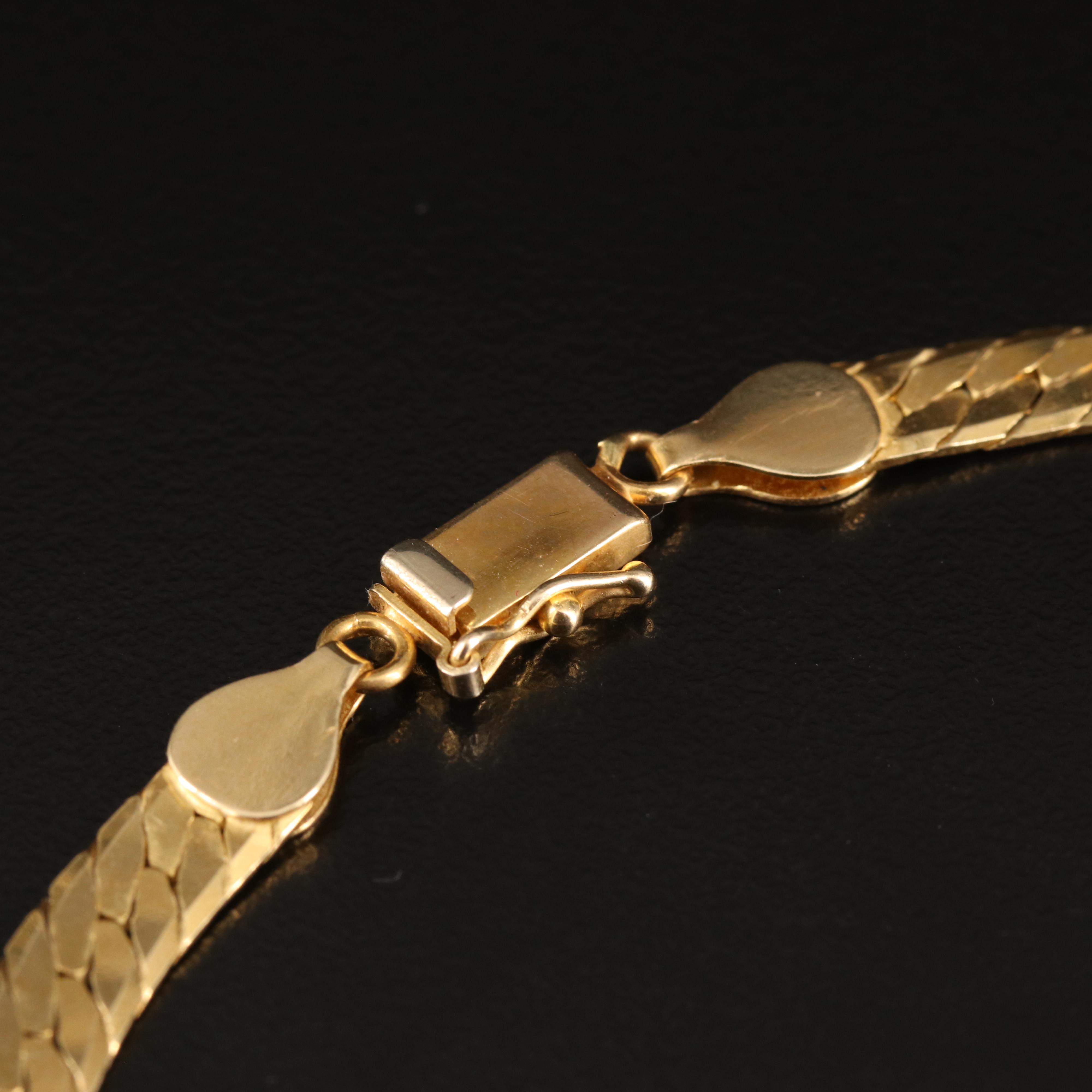 Italian 14K Herringbone Chain Necklace