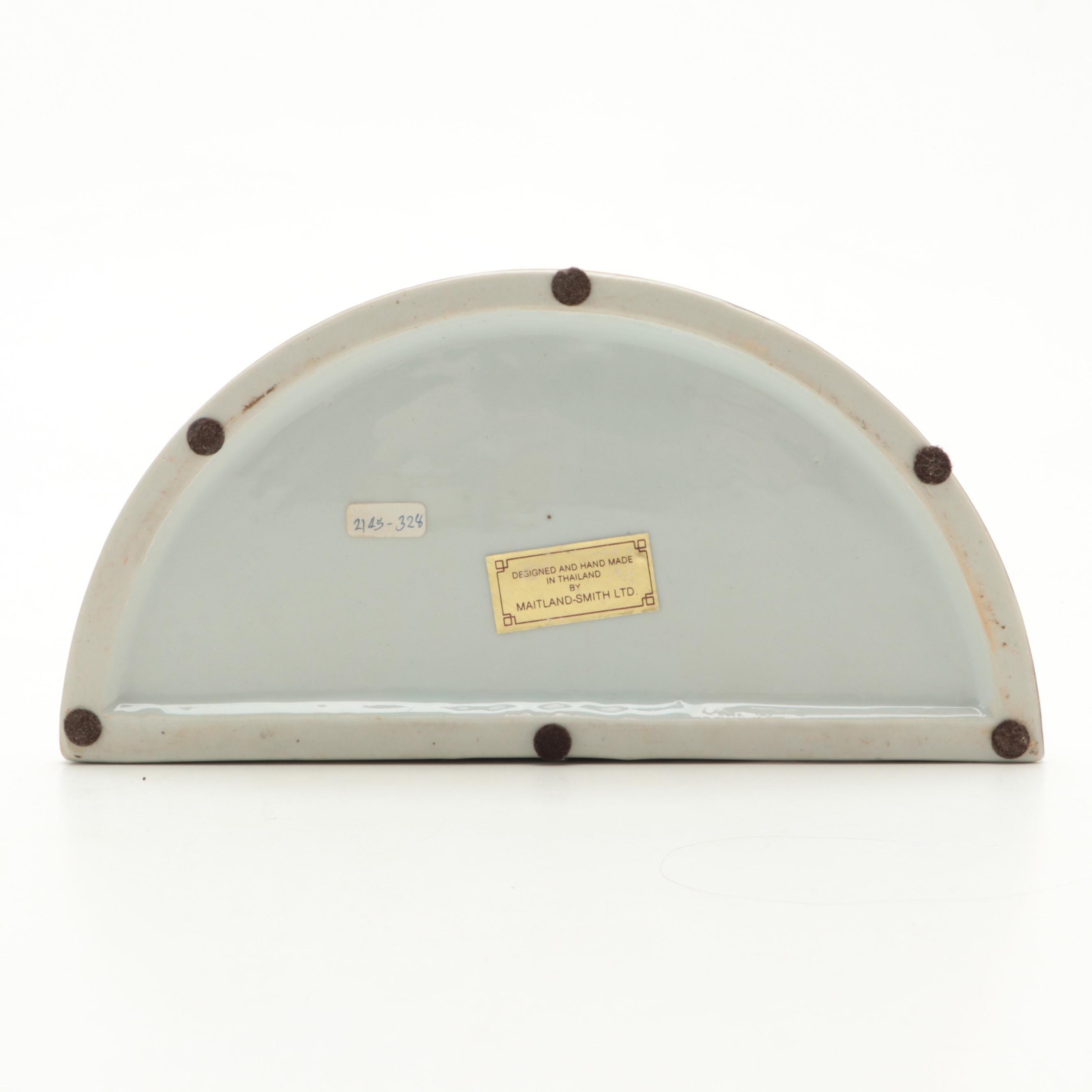 Maitland-Smith Ltd. Chinese Style Sepia Glaze Porcelain Bough Pot