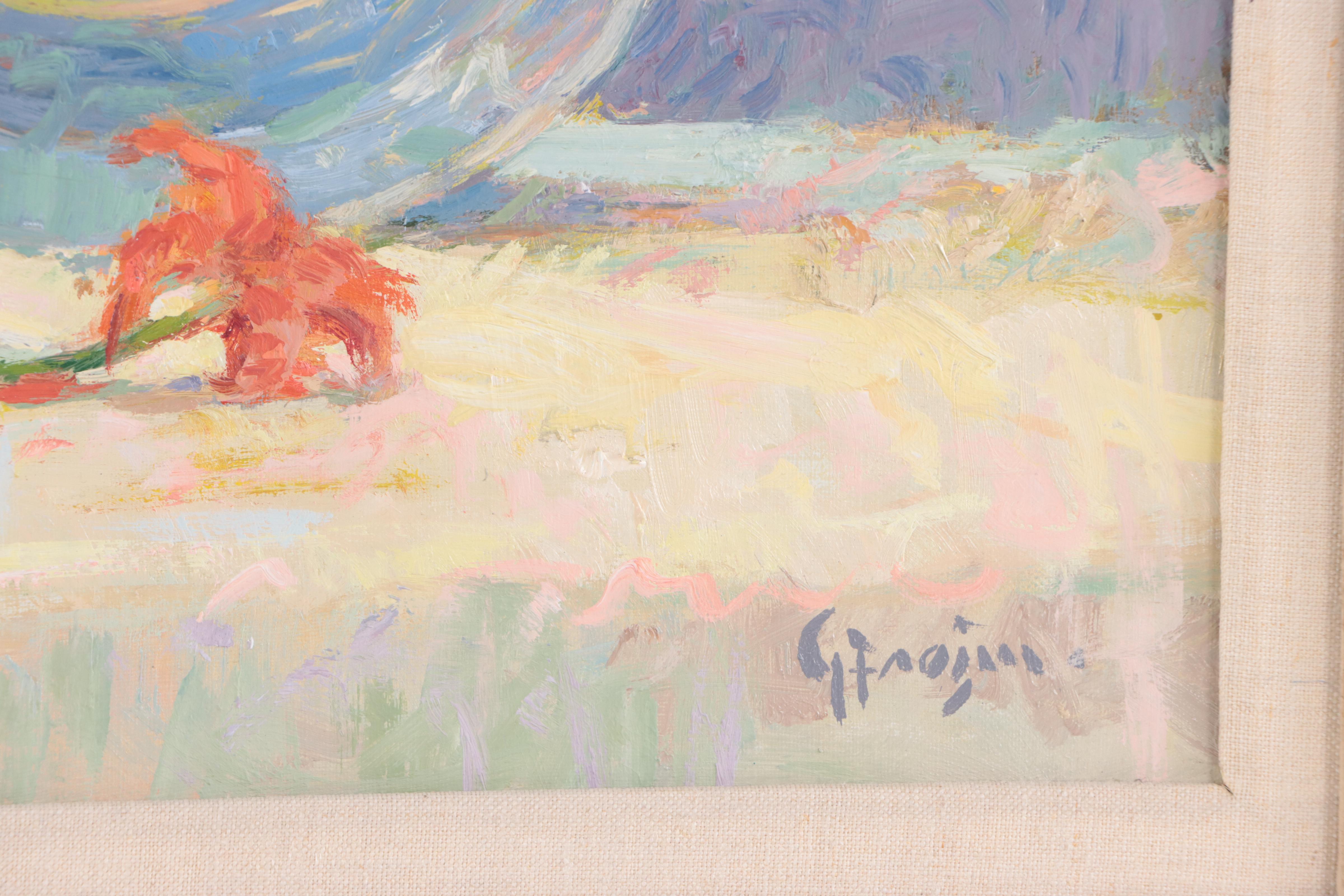 C. James Frazier Floral Still Life Oil Painting "Pewter Reflections," 1984