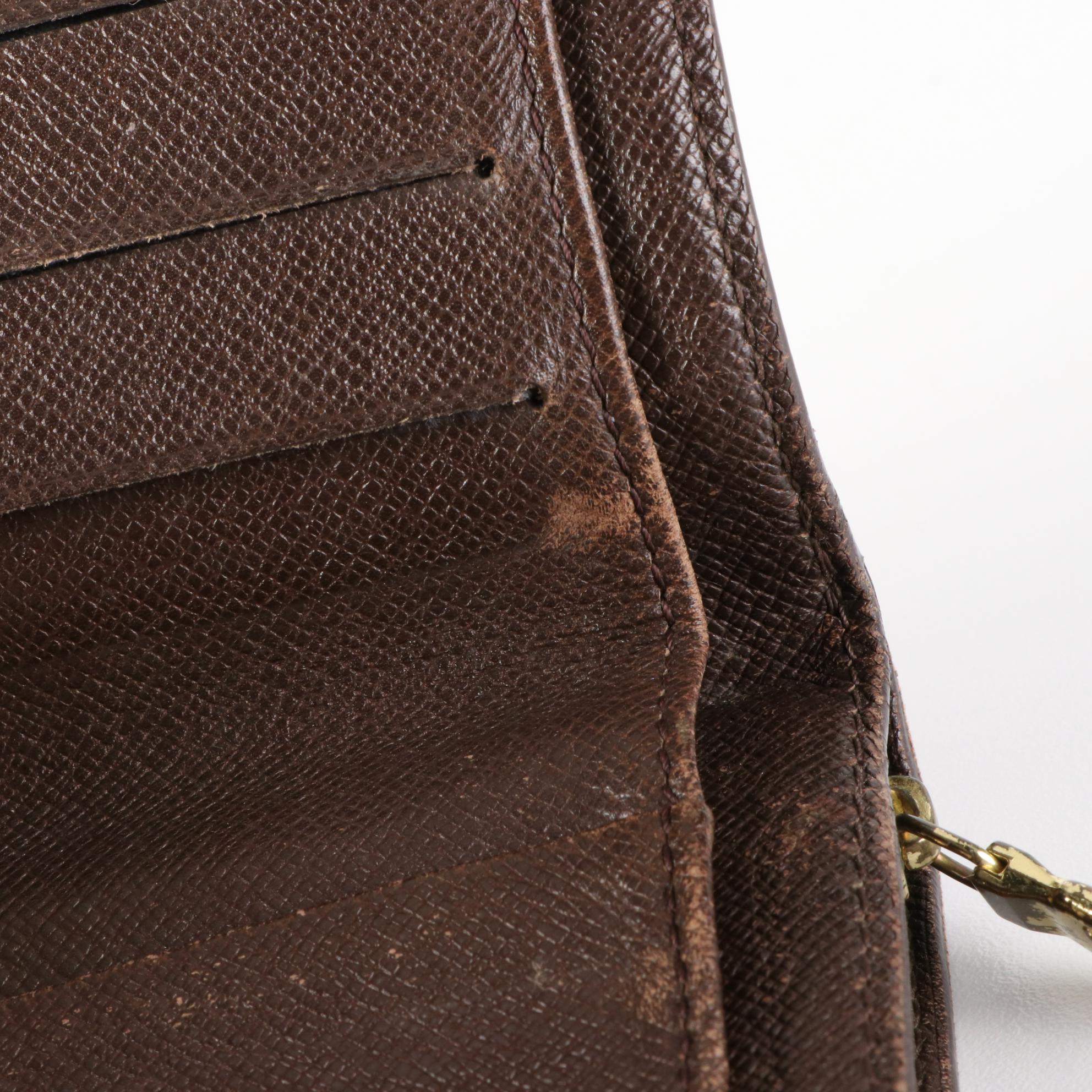 Louis Vuitton Compact Zip Wallet in Damier Canvas and Leather with Box