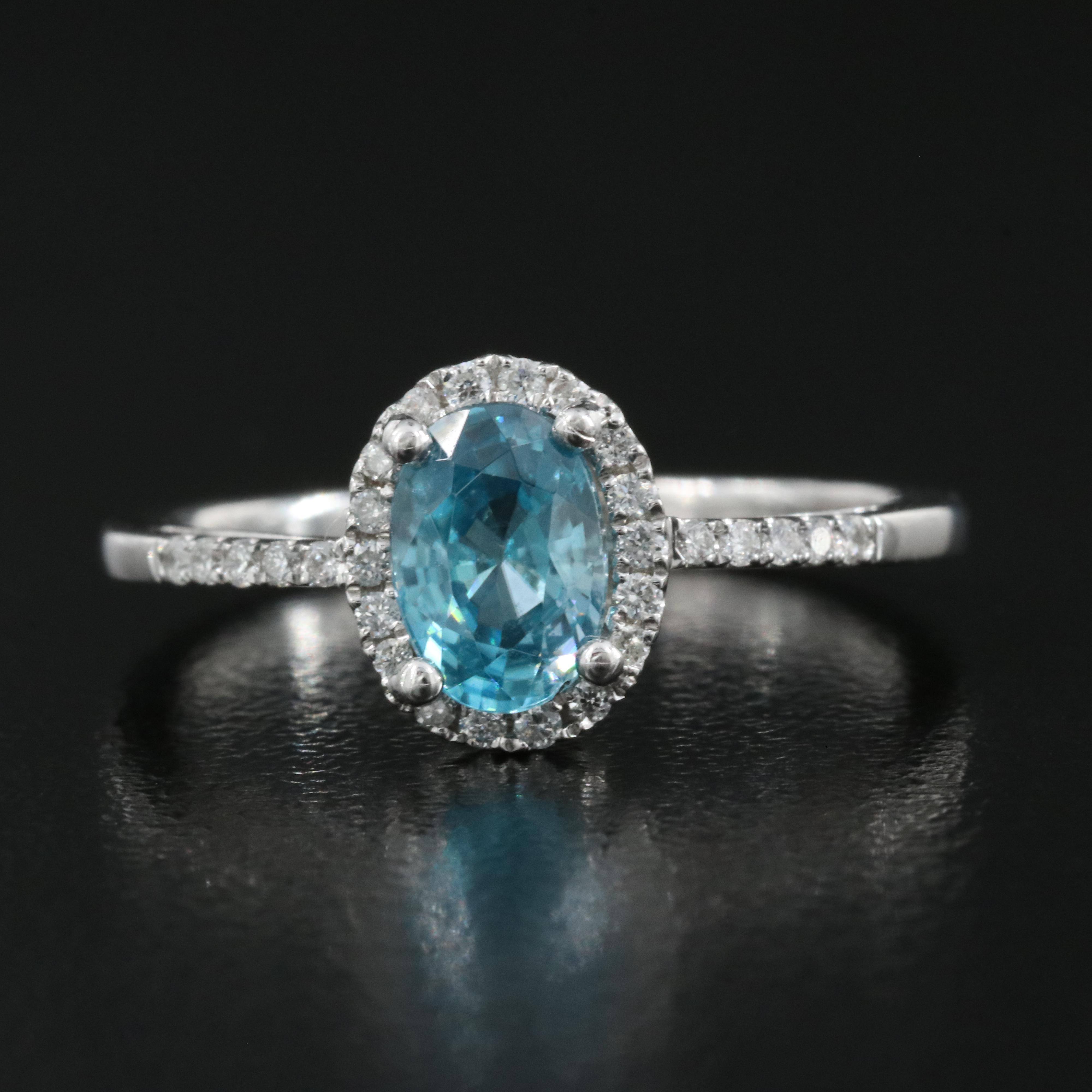 14K Zircon and Diamond Ring