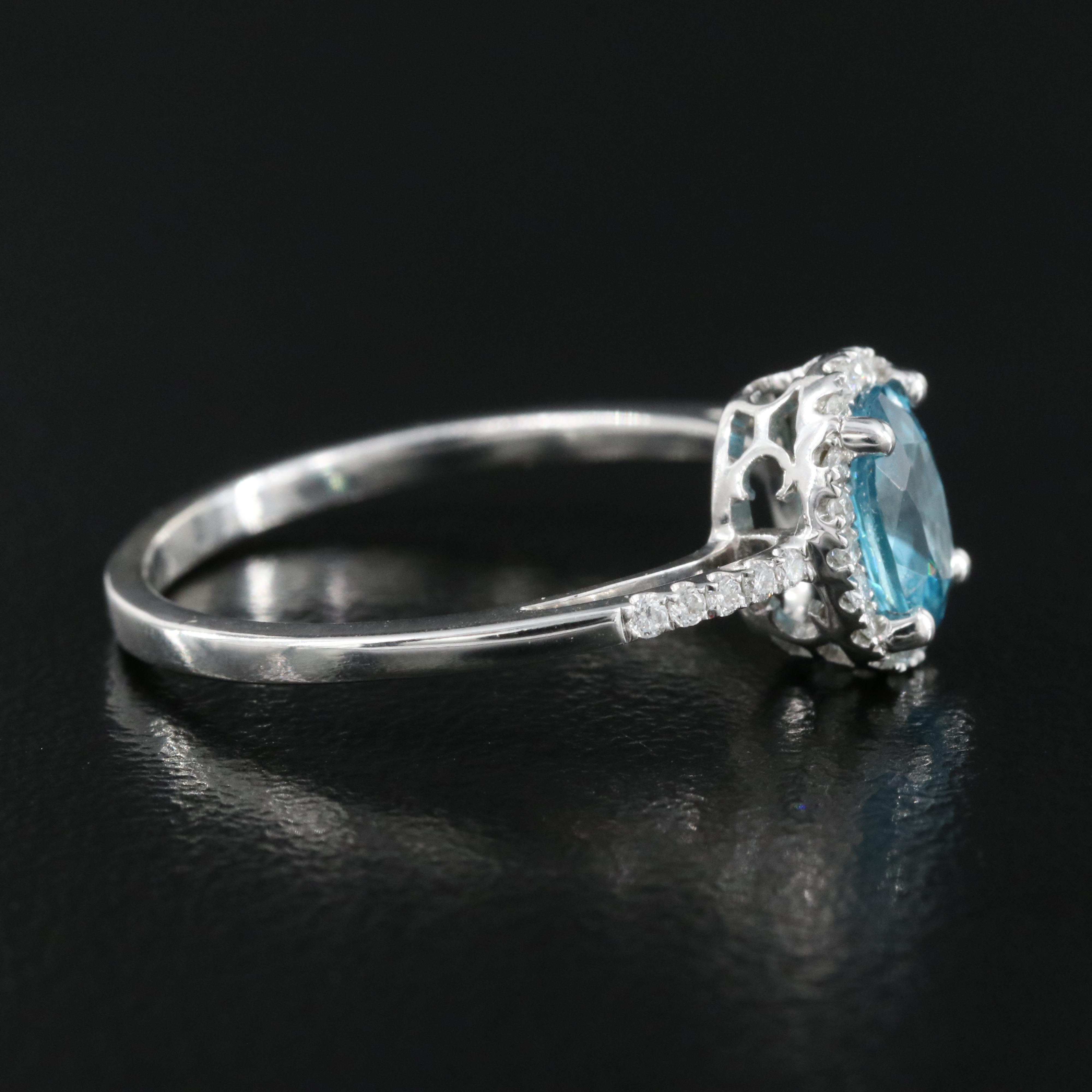 14K Zircon and Diamond Ring