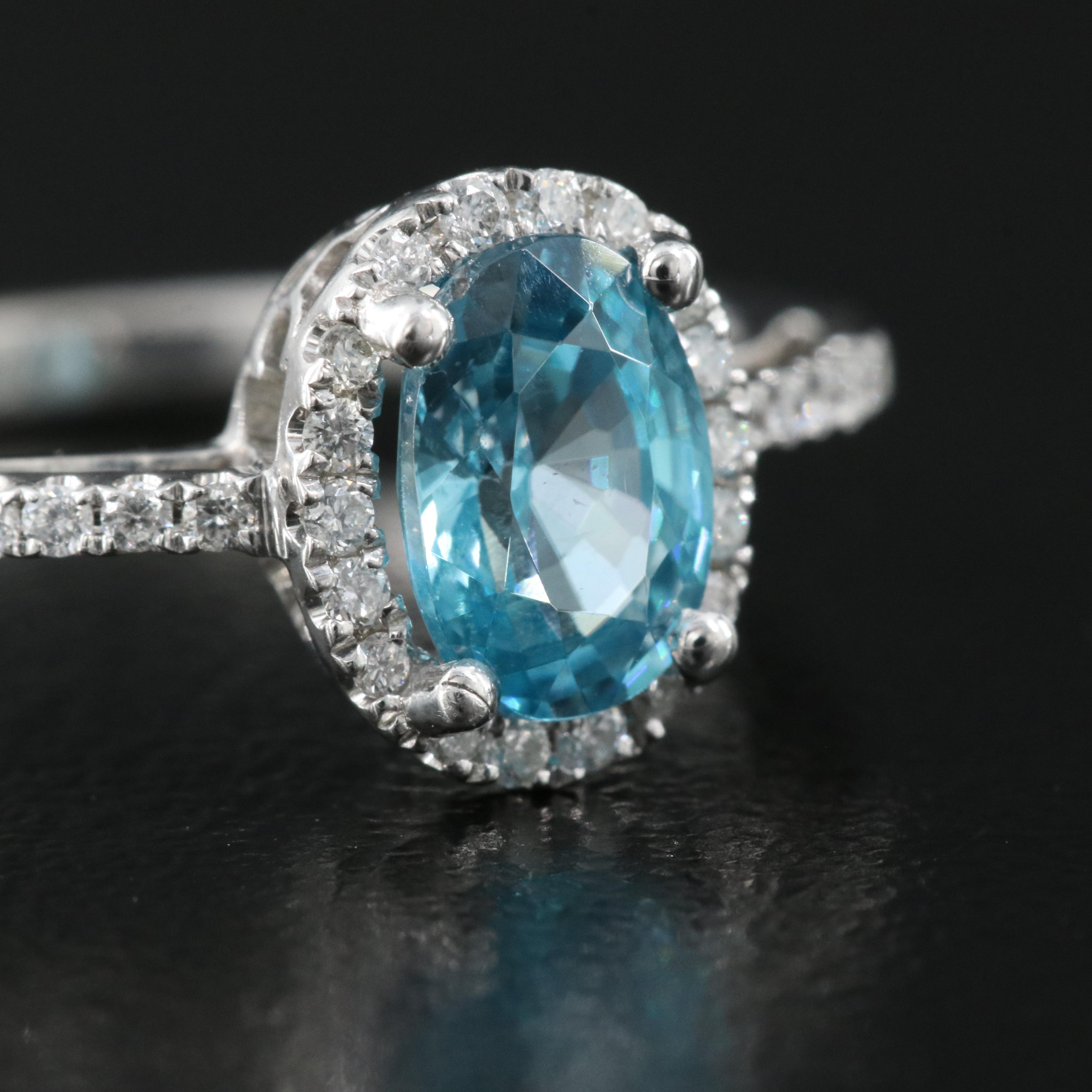 14K Zircon and Diamond Ring