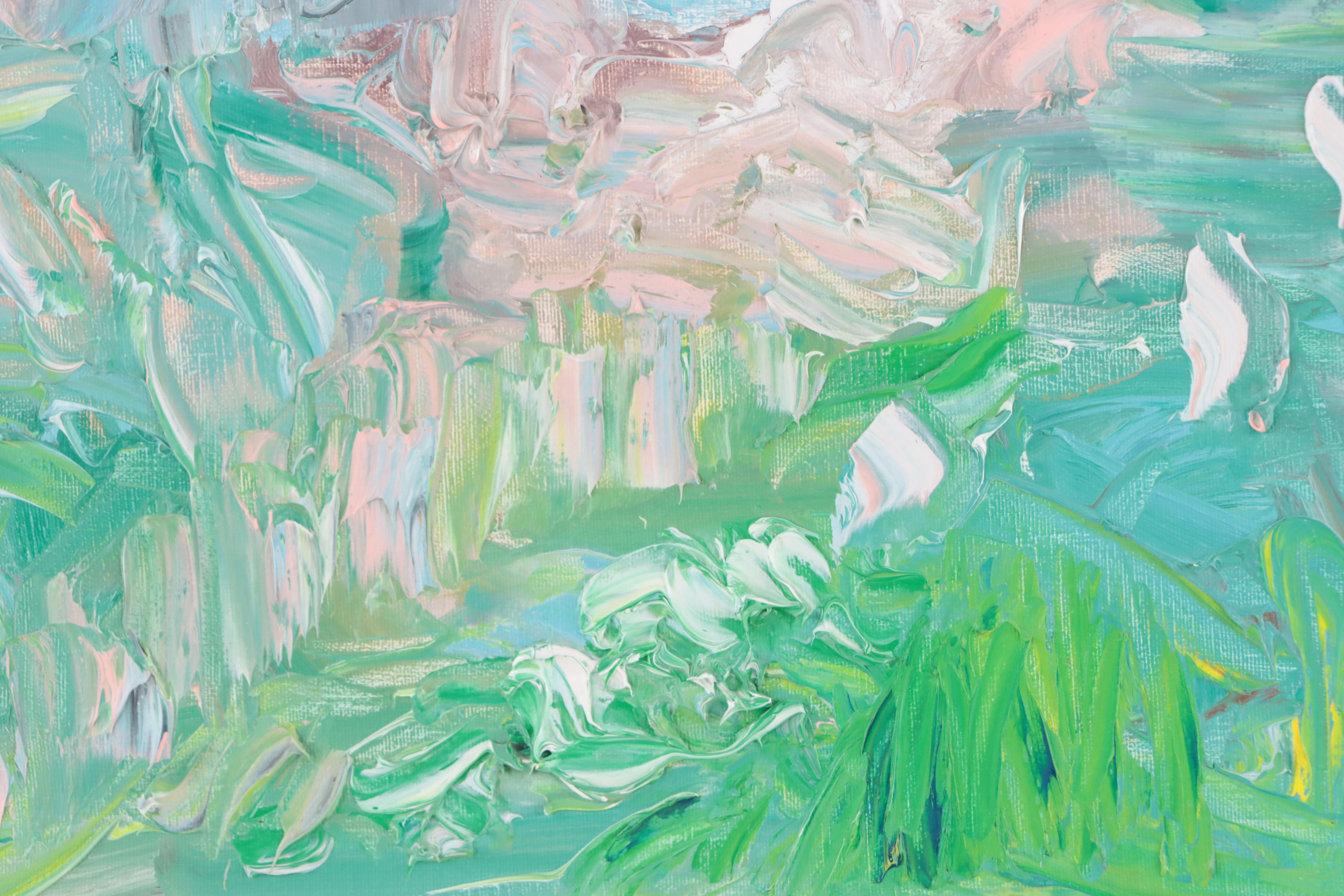 Abstract Expressionist Style Landscape Impasto Acrylic Painting