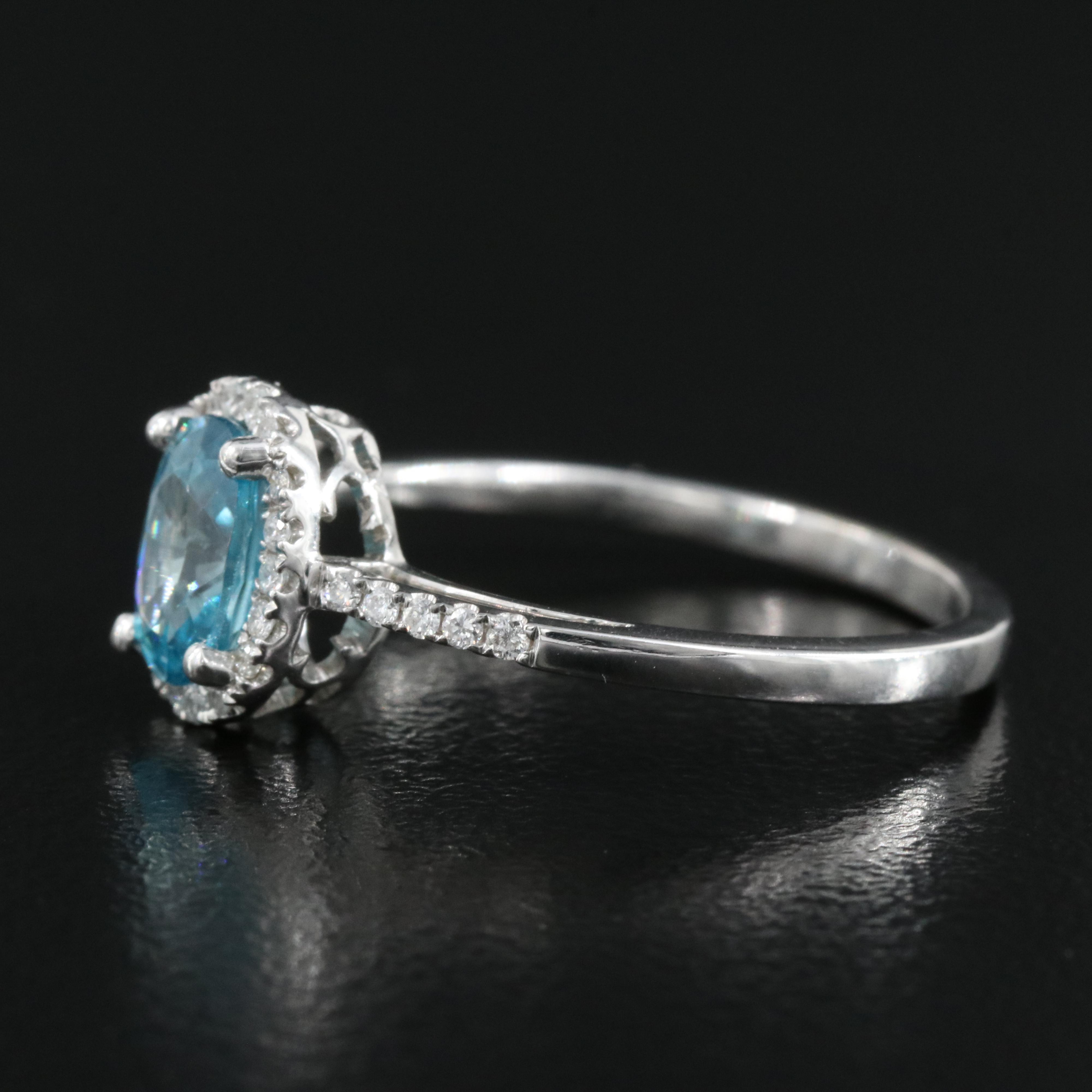 14K Zircon and Diamond Ring