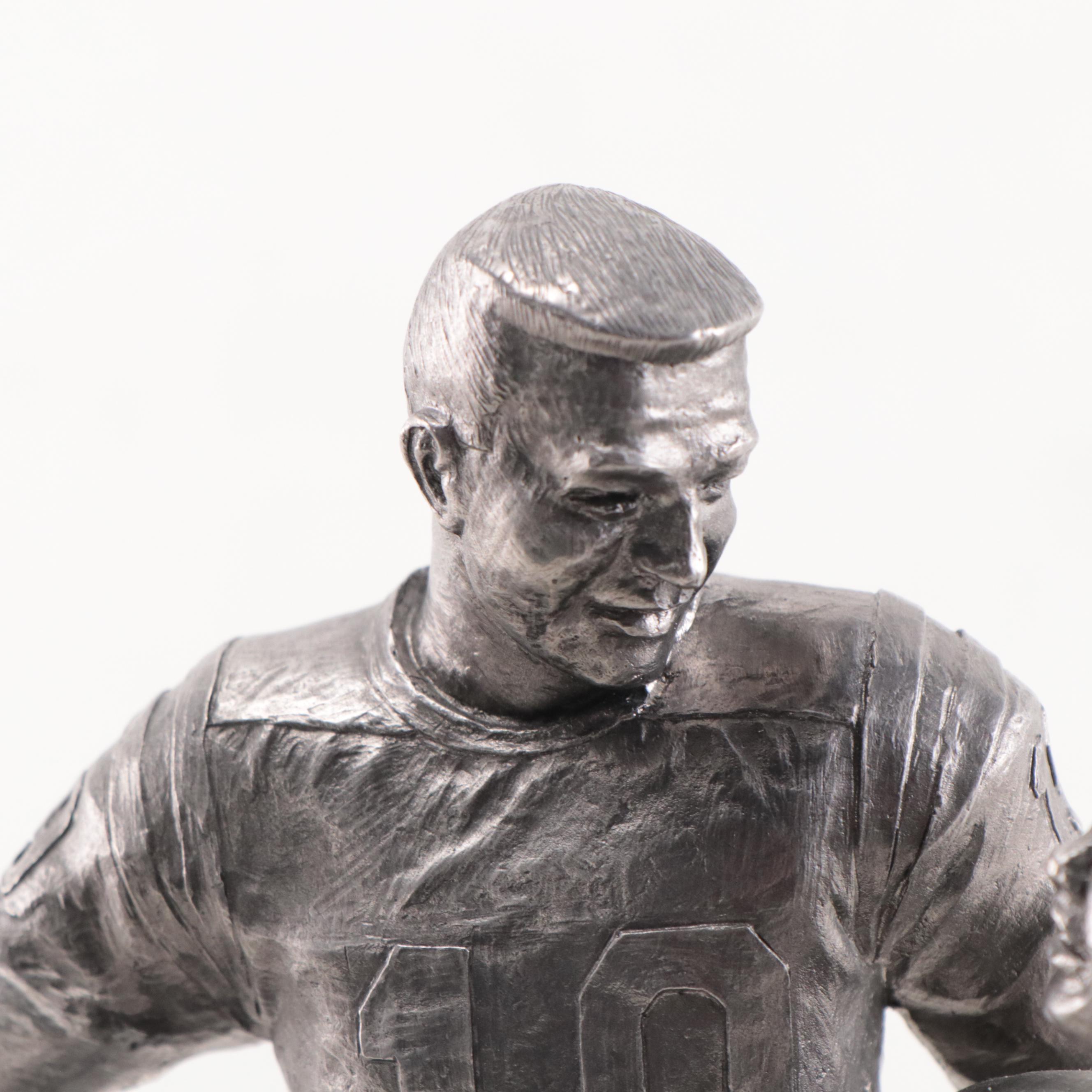 Johnny Unitas Signed "The Legend Lives" Pewter Sculpture by Michael Ricker