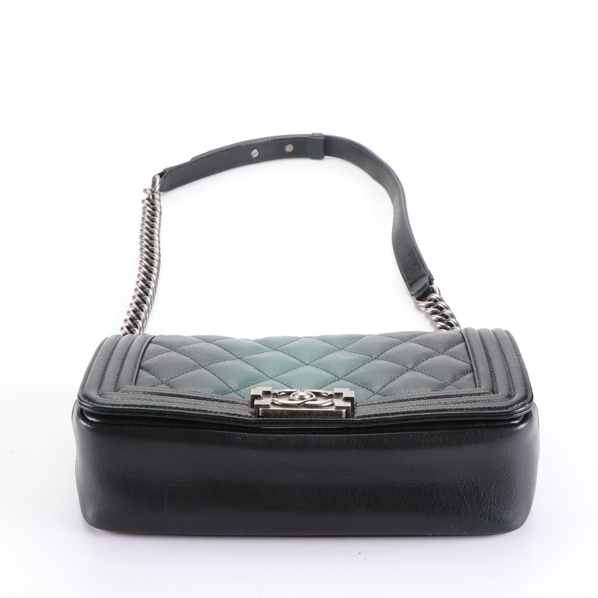 Chanel Medium Boy Flap Bag in Ombré Quilted Leather with Chain Strap