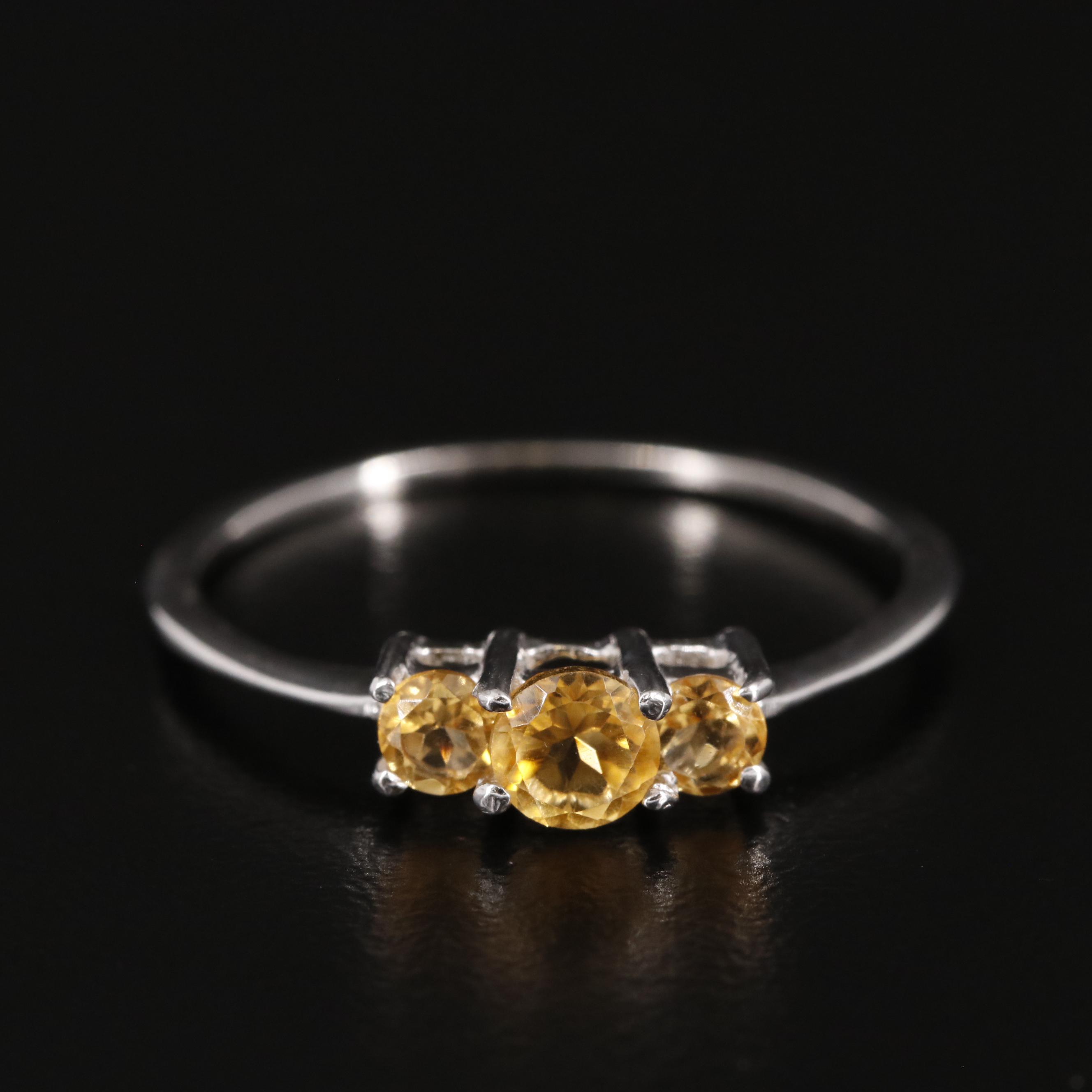 Sterling Citrine Ring