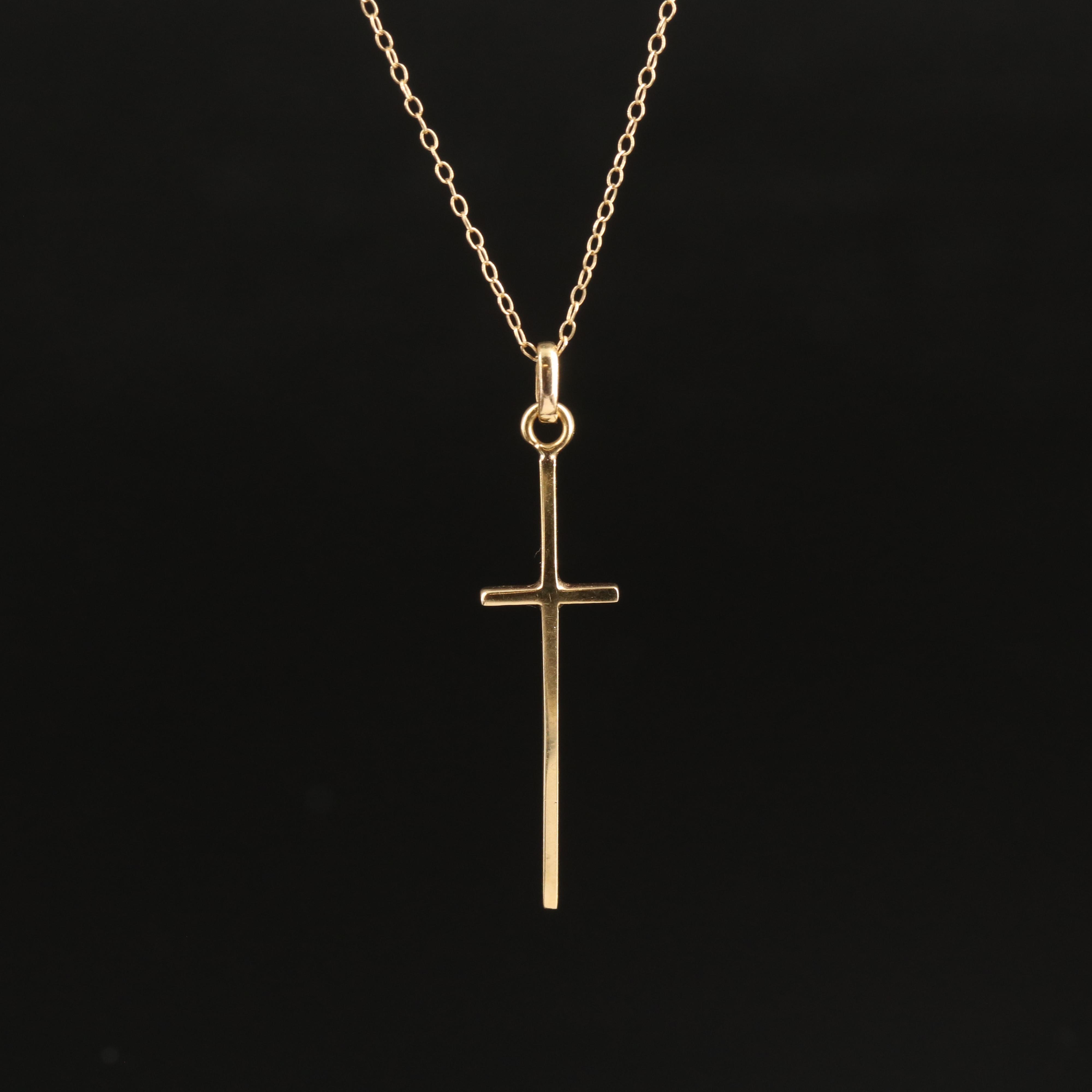 14K Cross Pendant Necklace
