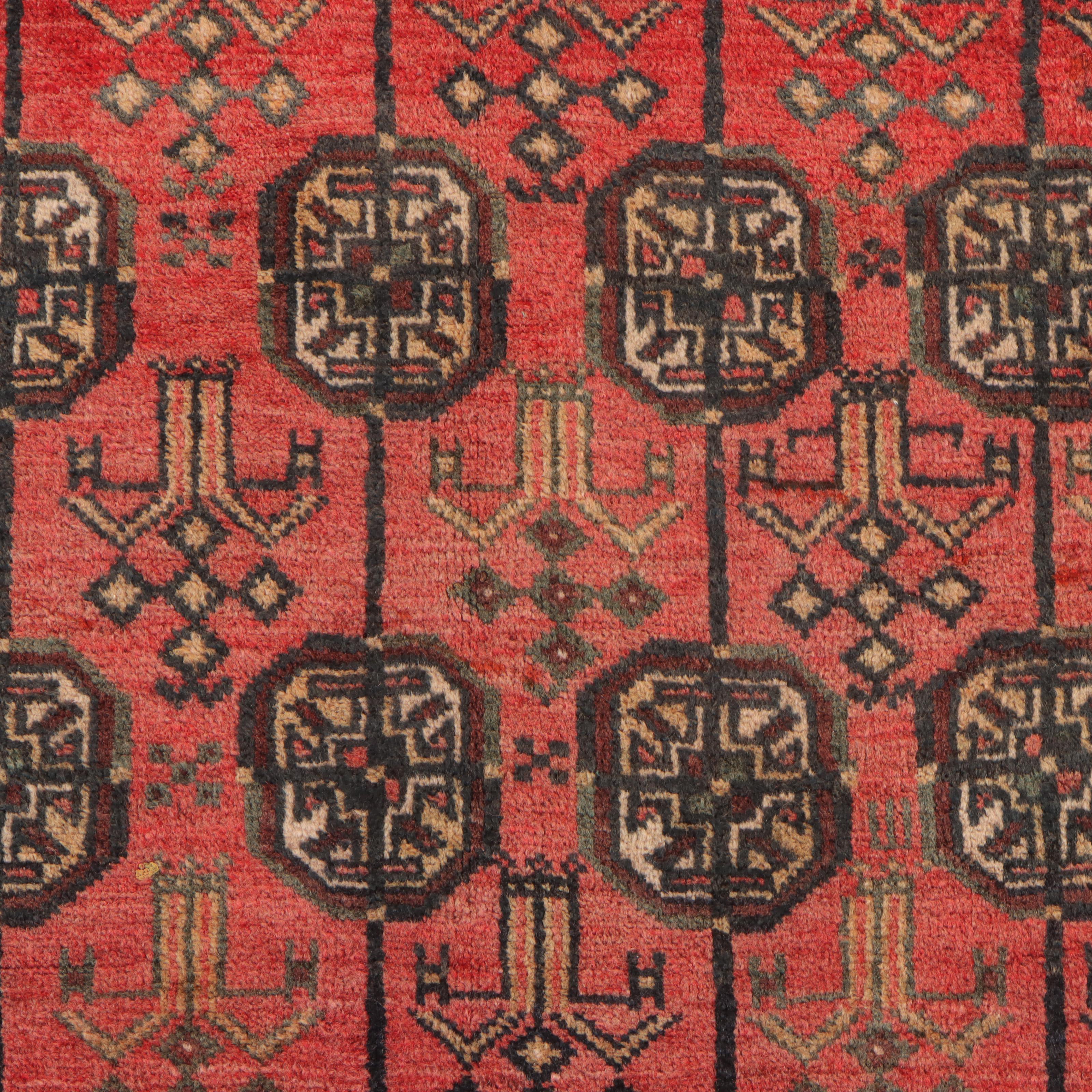 3'11 x 7'2 Hand-Knotted Afghan Turkmen Area Rug