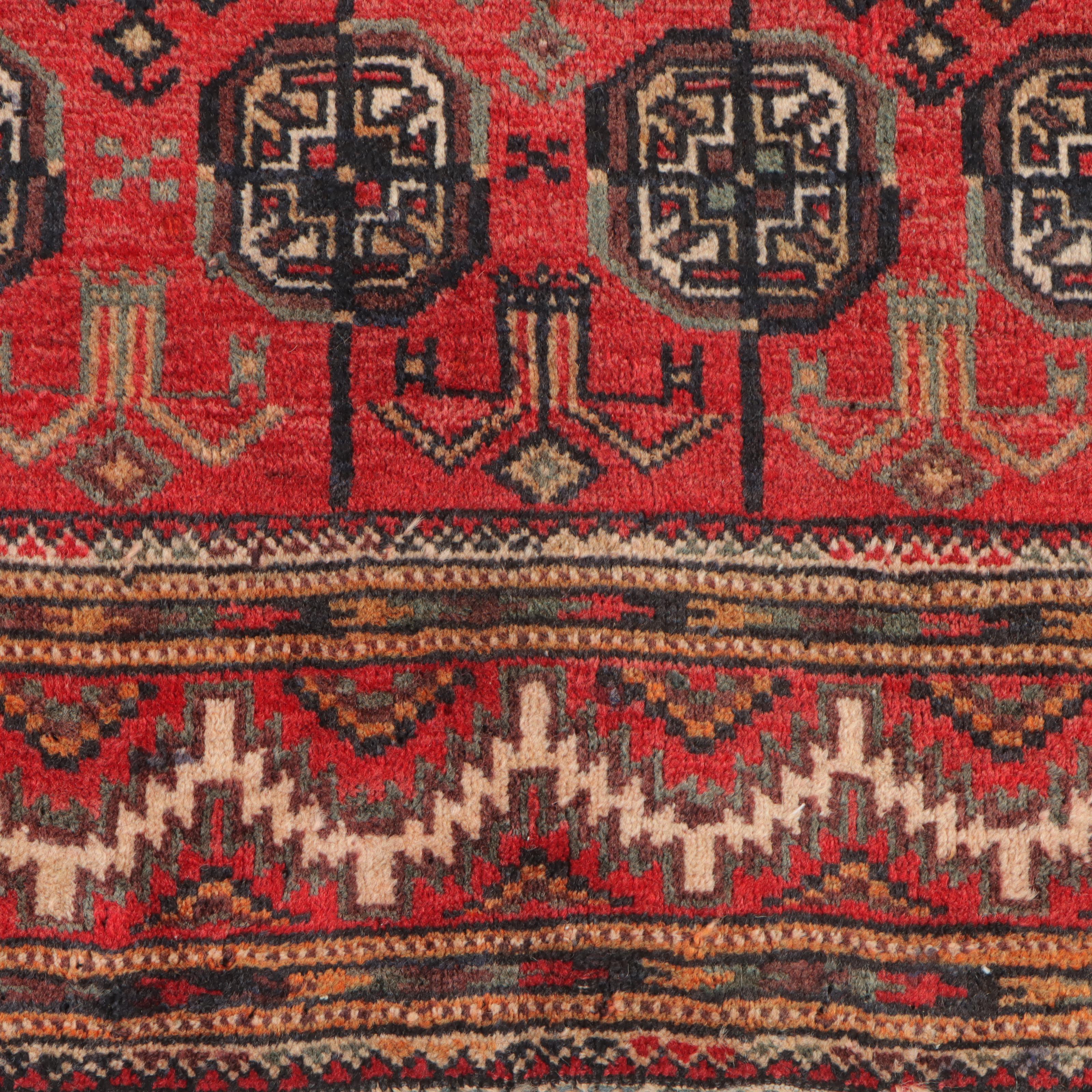 3'11 x 7'2 Hand-Knotted Afghan Turkmen Area Rug