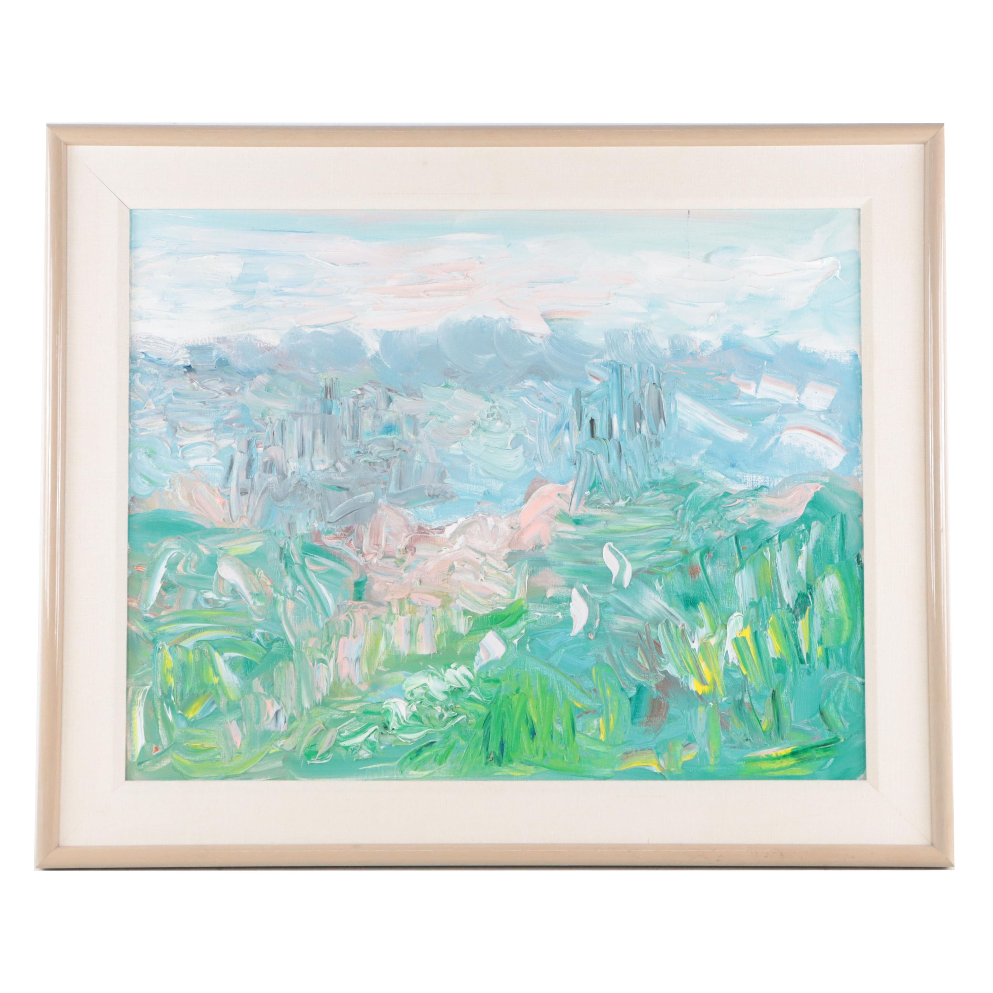 Abstract Expressionist Style Landscape Impasto Acrylic Painting