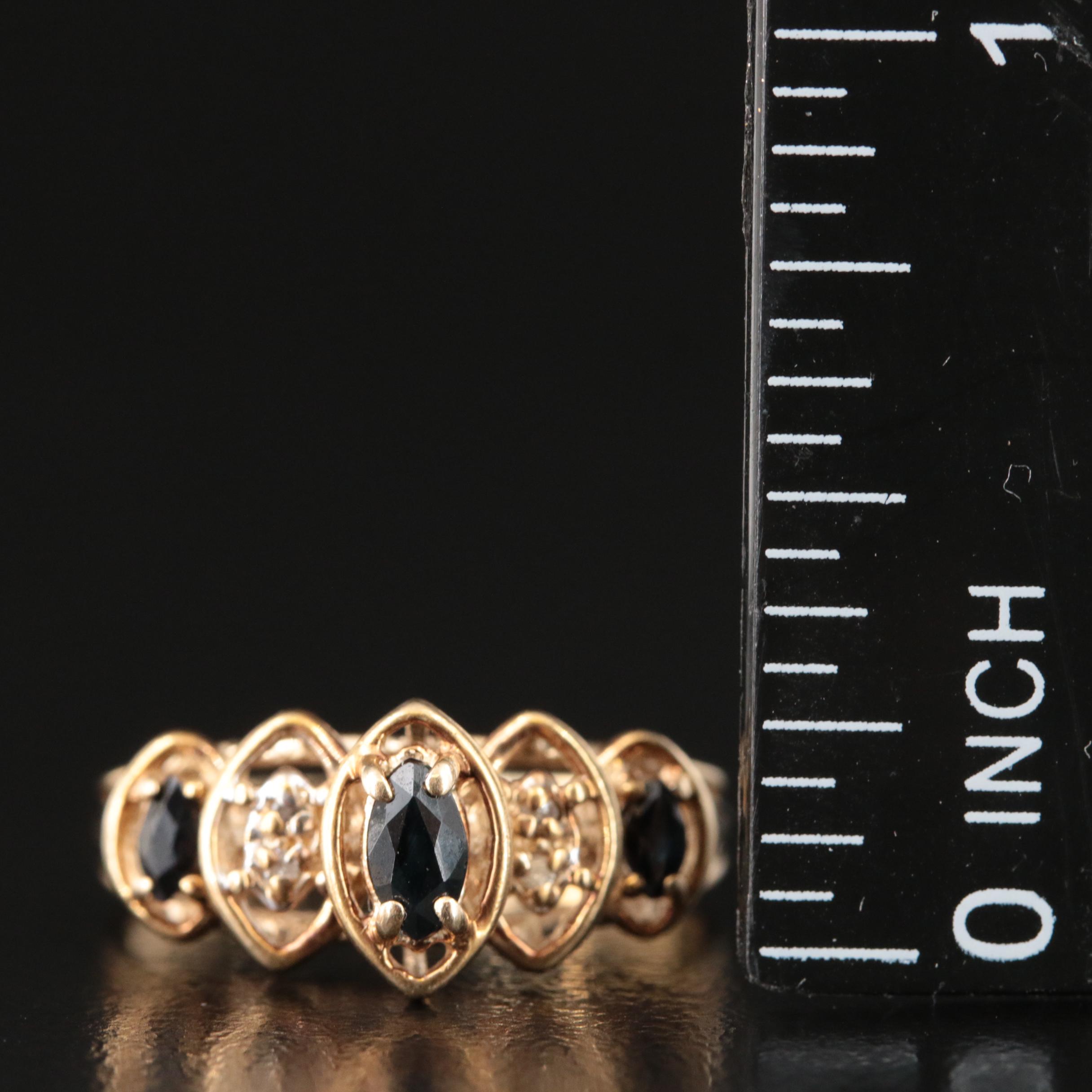 10K Sapphire and Diamond Ring
