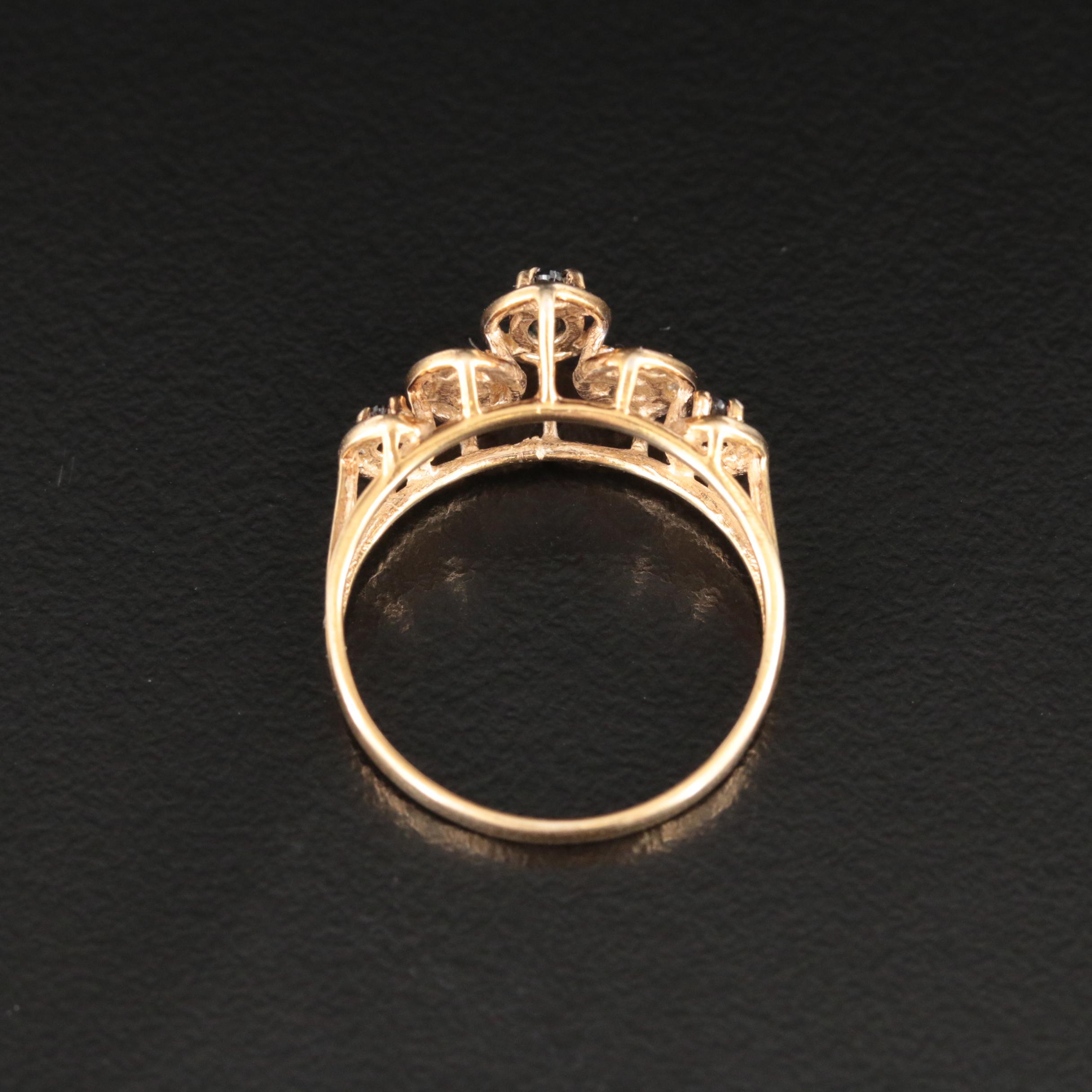 10K Sapphire and Diamond Ring