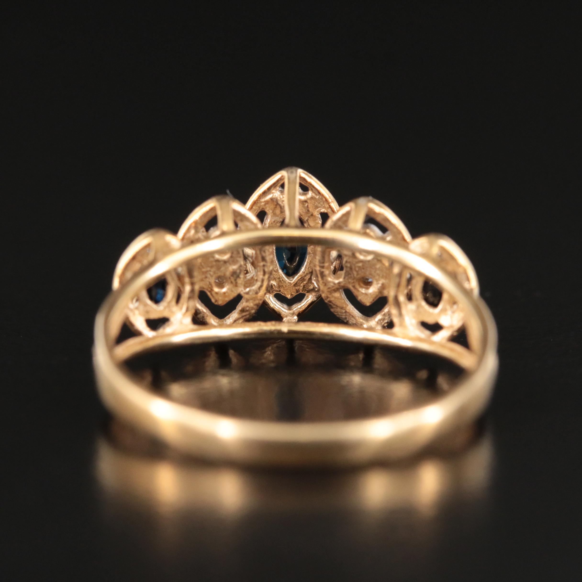 10K Sapphire and Diamond Ring