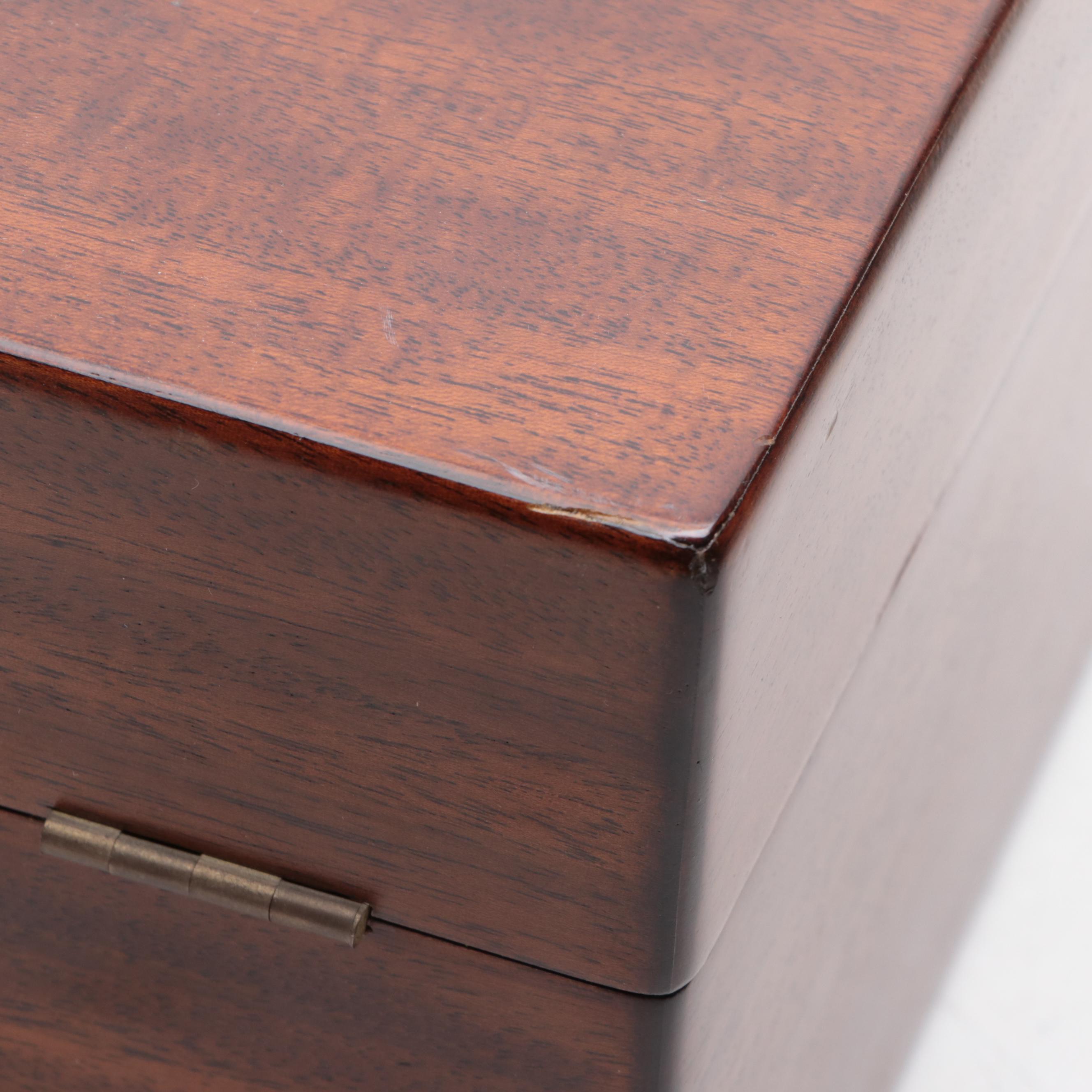 Mahogany and Walnut Jewelry Box