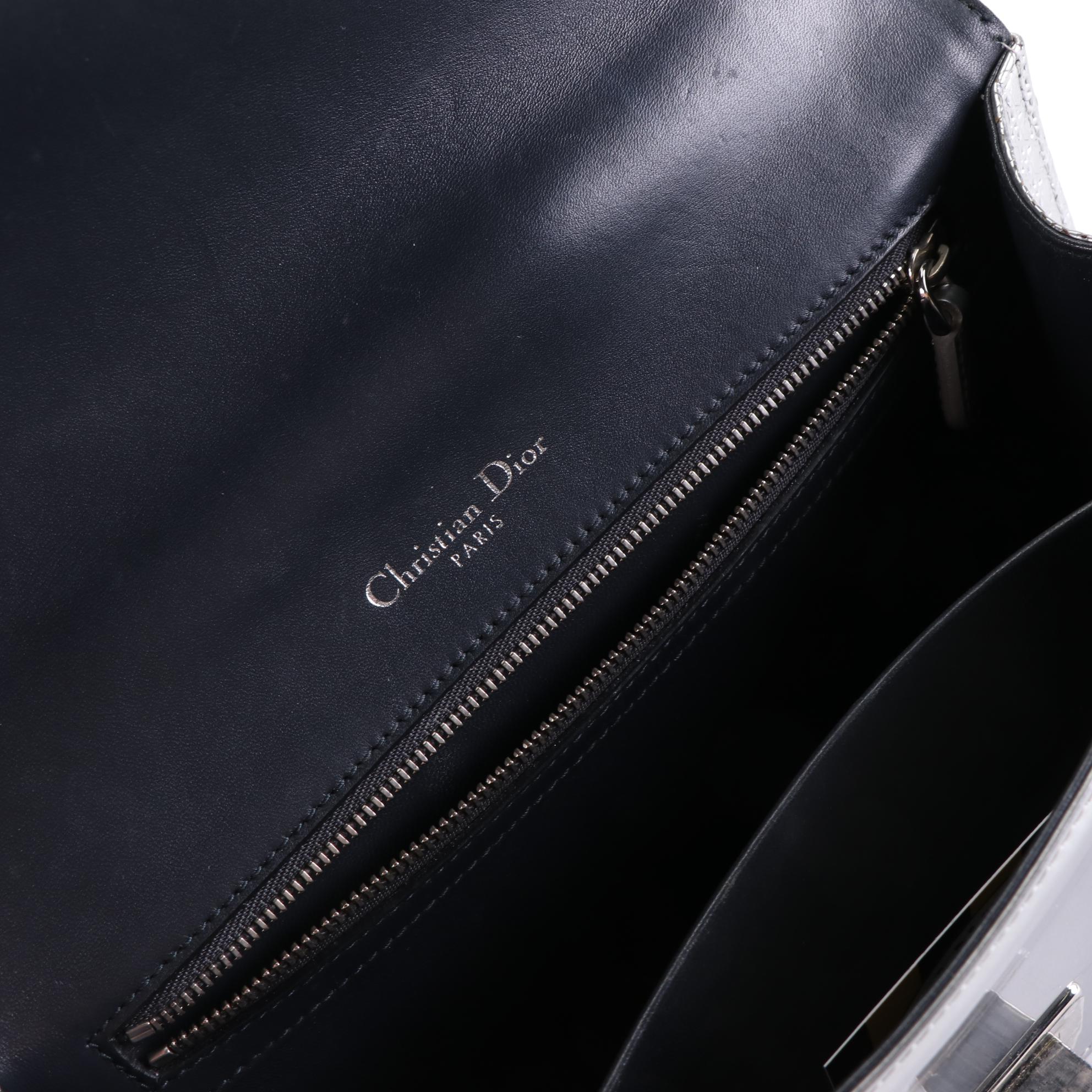 Christian Dior Wallet on Chain in Diorama Cannage Metallic Leather