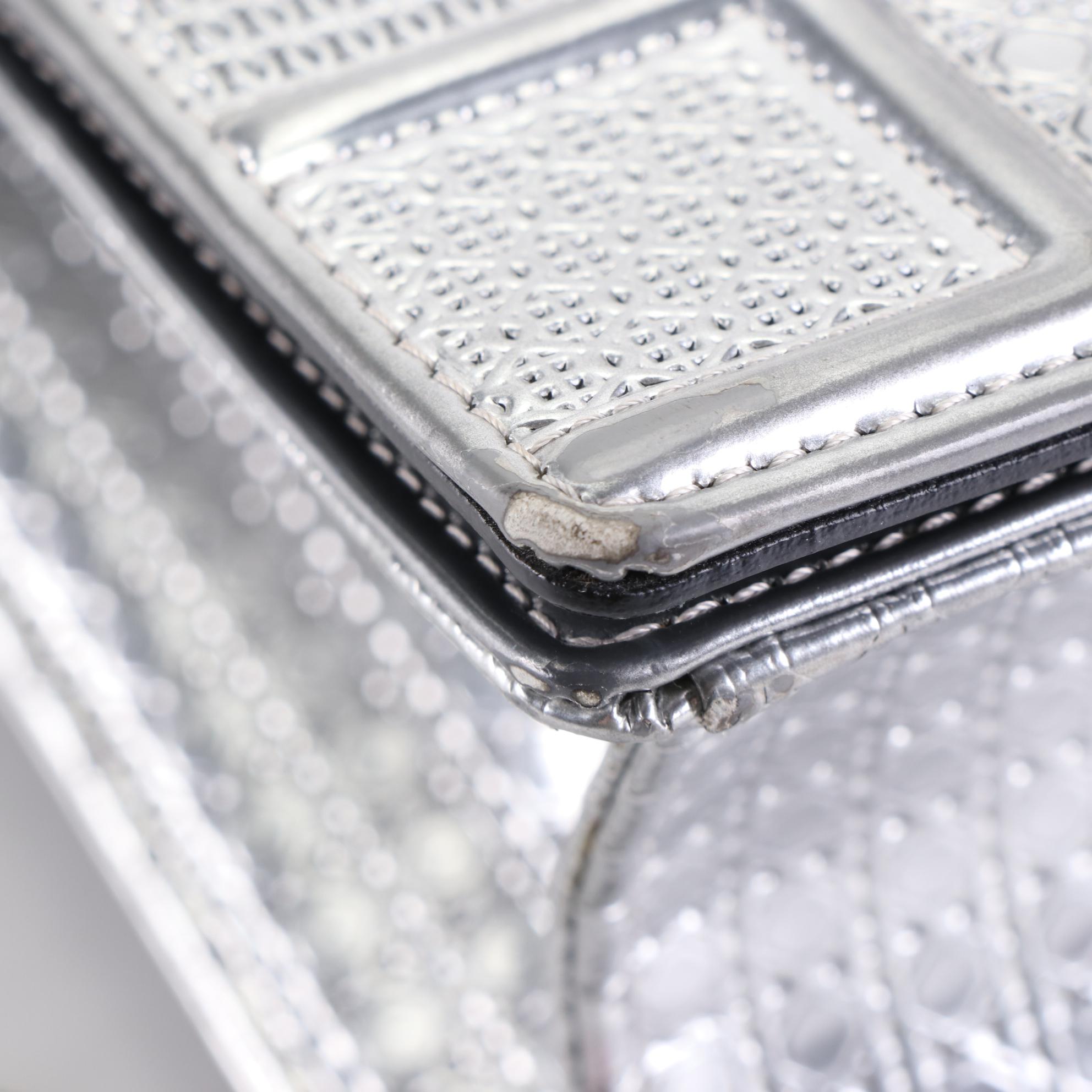 Christian Dior Wallet on Chain in Diorama Cannage Metallic Leather