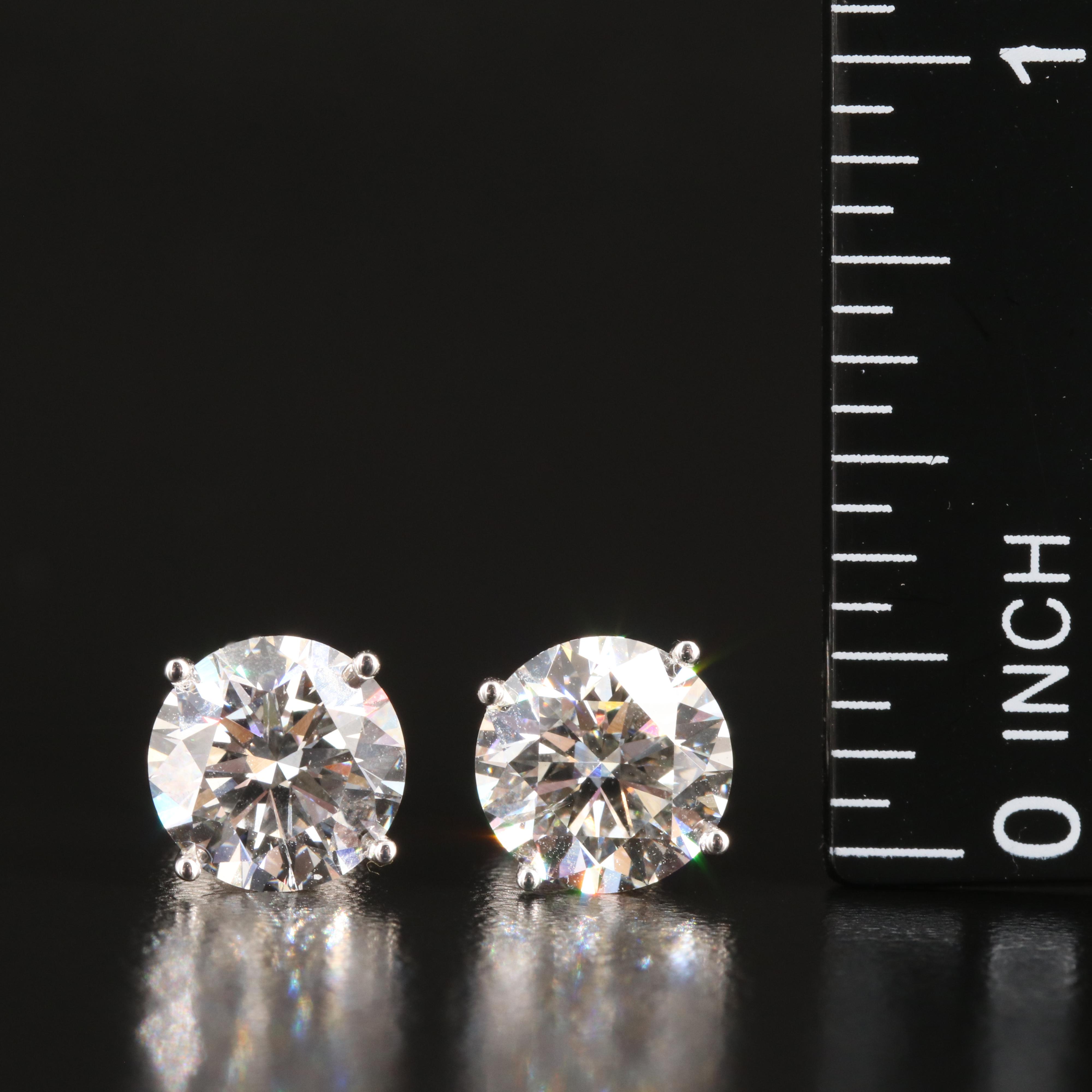 Platinum 4.06 CTW Lab Grown Diamond Stud Earrings