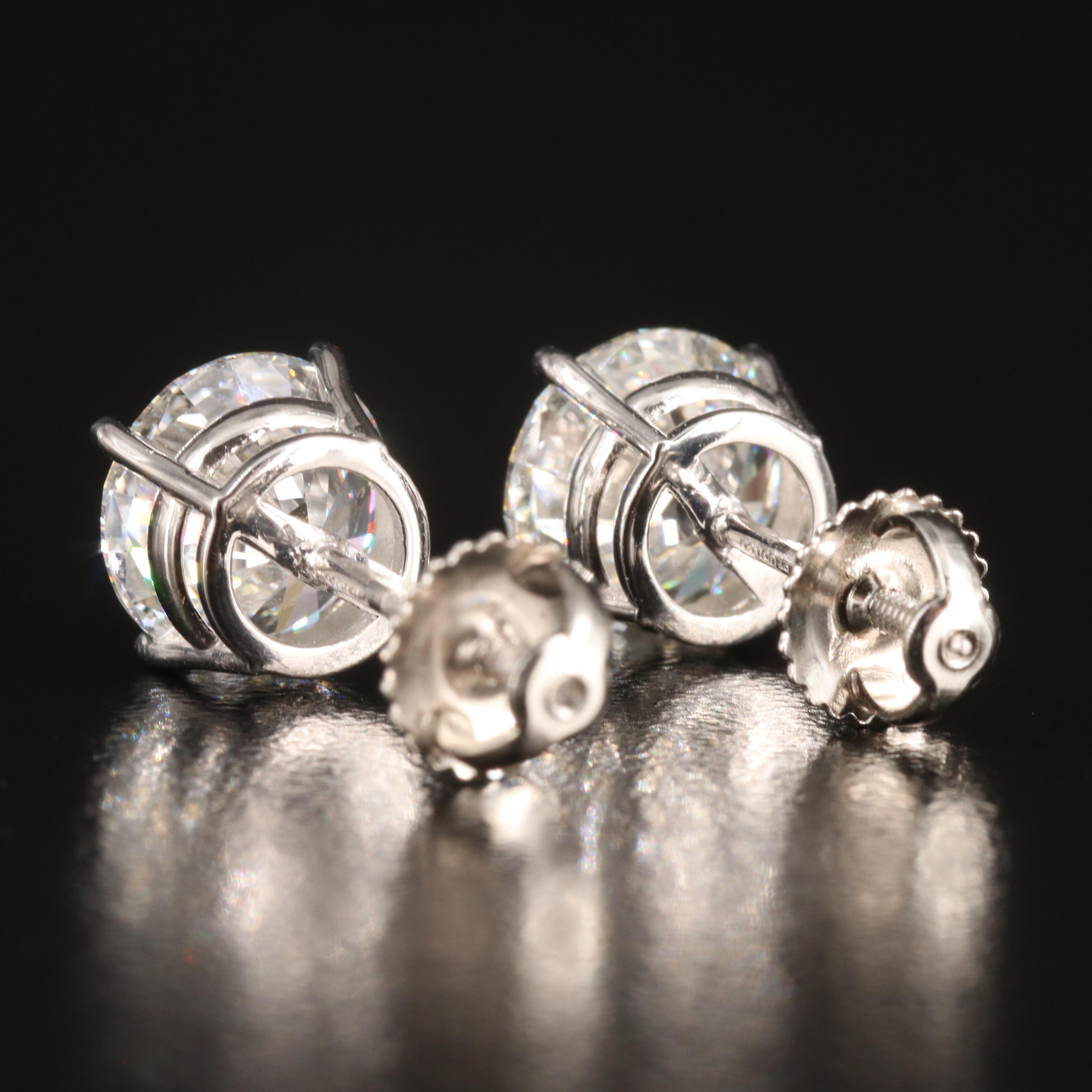 Platinum 4.06 CTW Lab Grown Diamond Stud Earrings