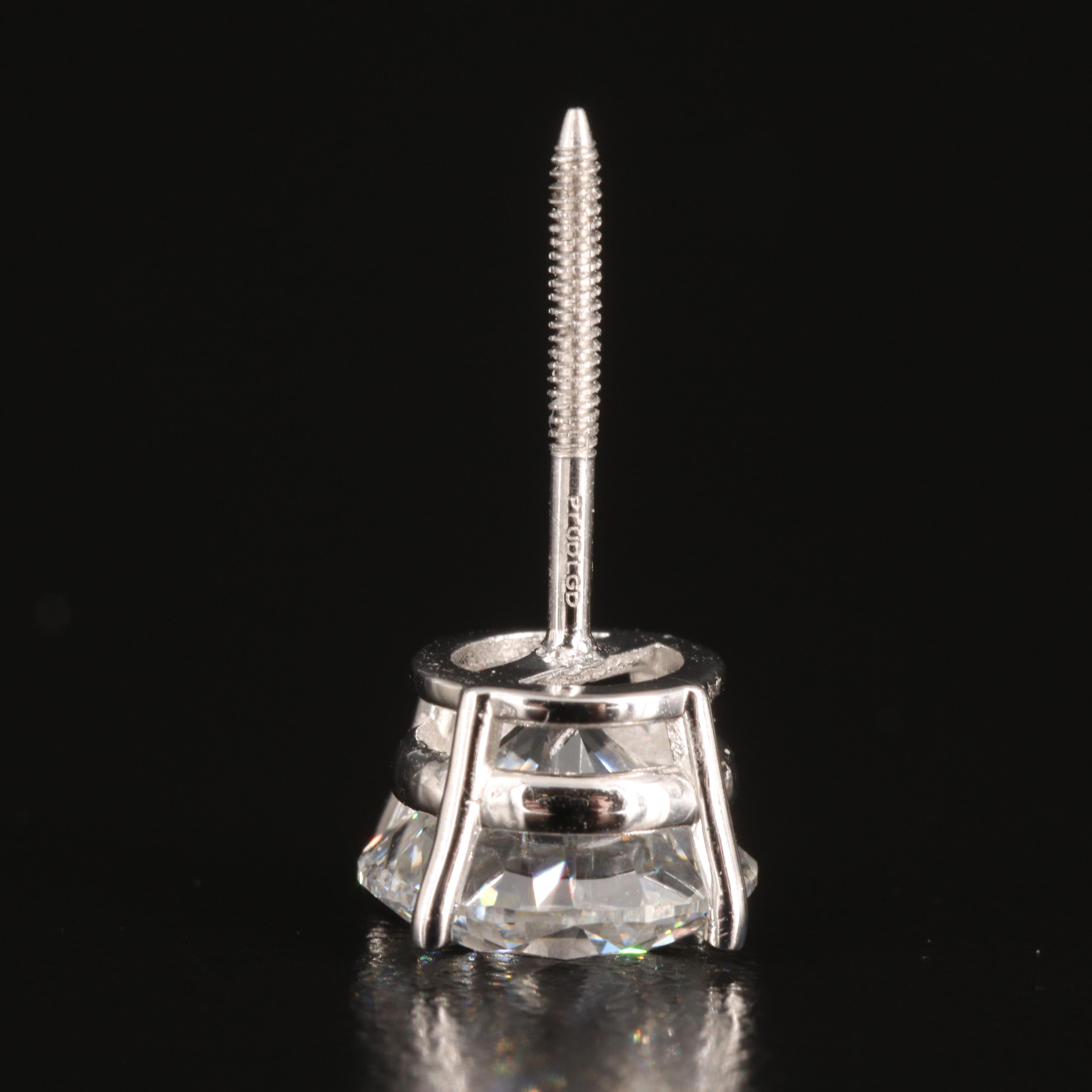 Platinum 4.06 CTW Lab Grown Diamond Stud Earrings