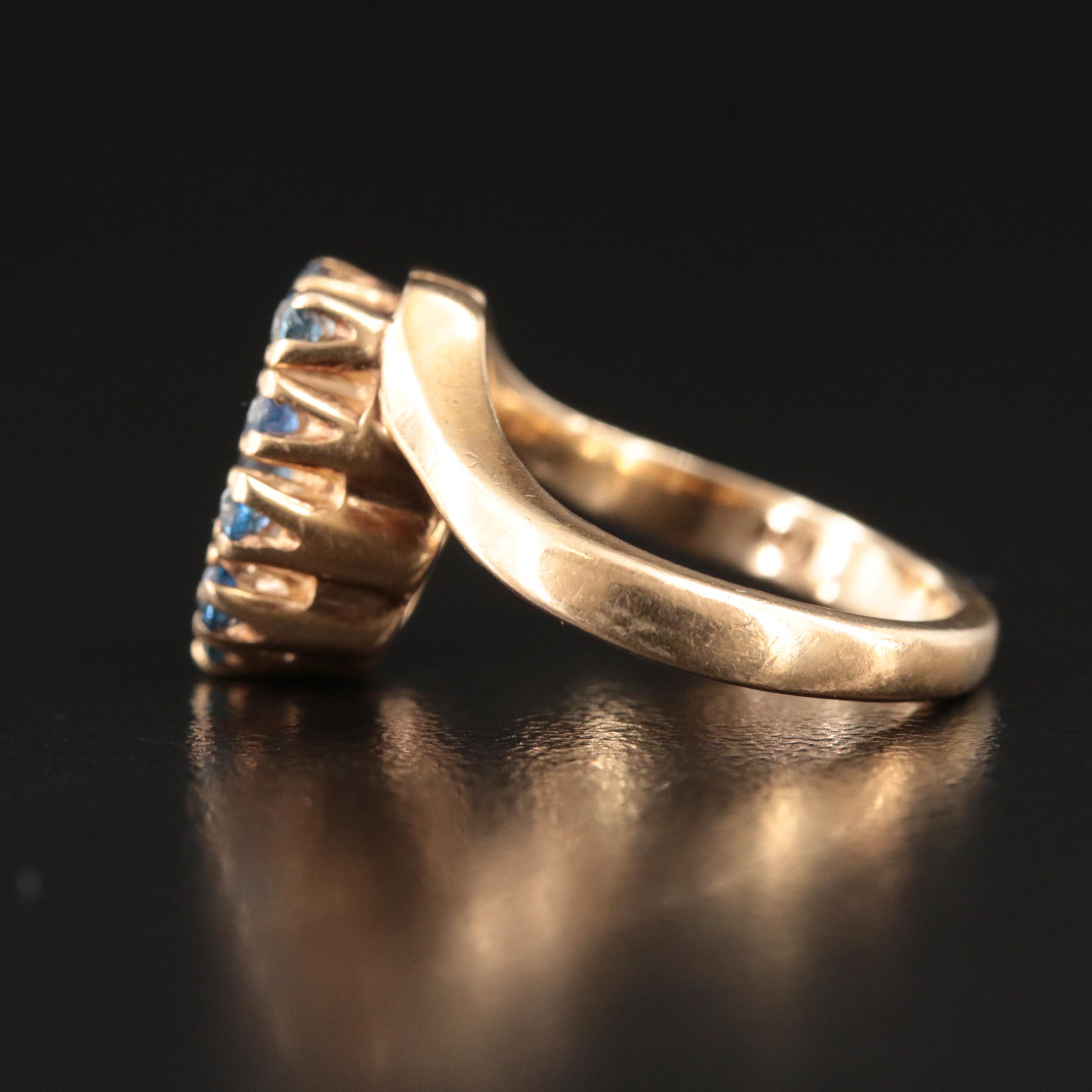 10K Sapphire Horseshoe Ring