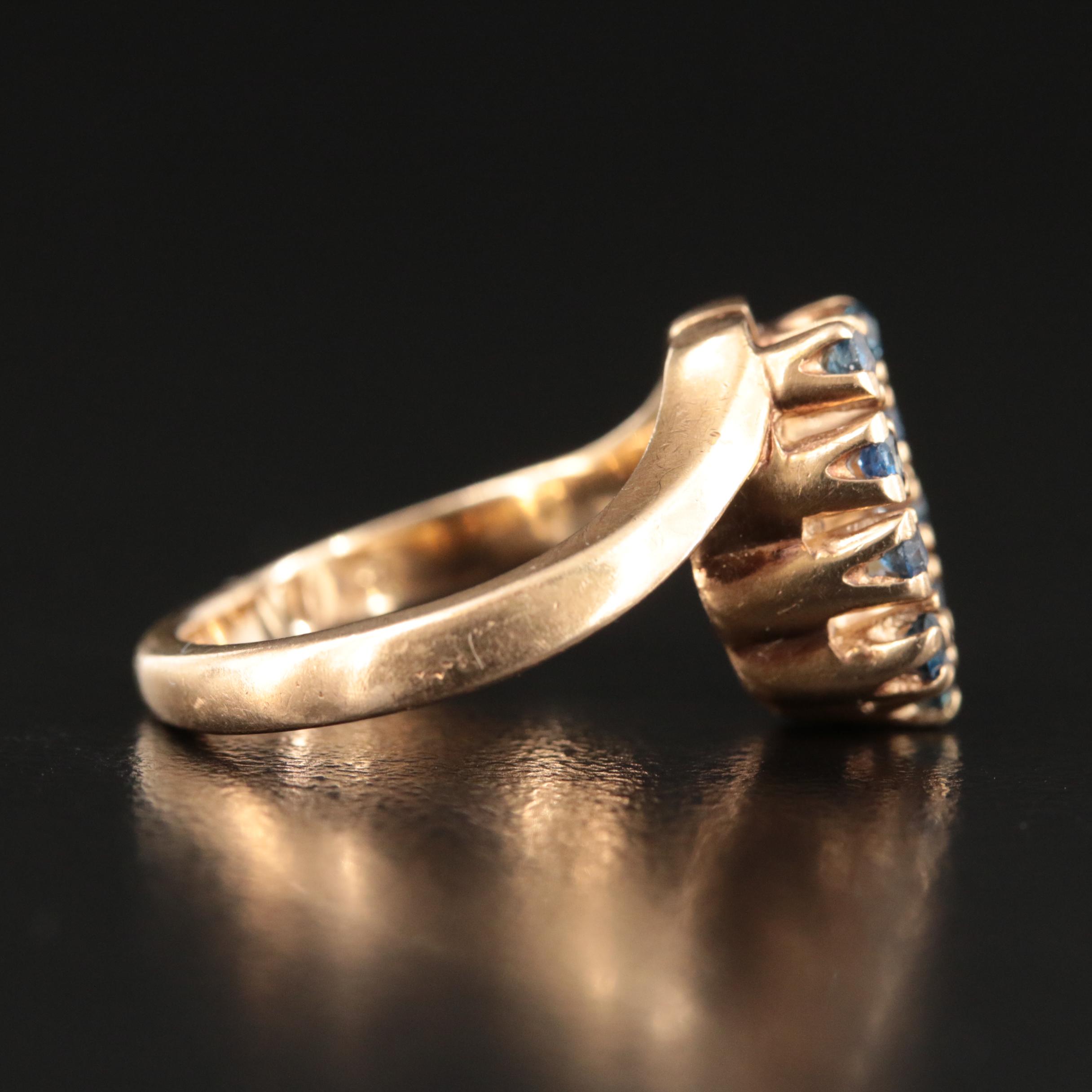 10K Sapphire Horseshoe Ring