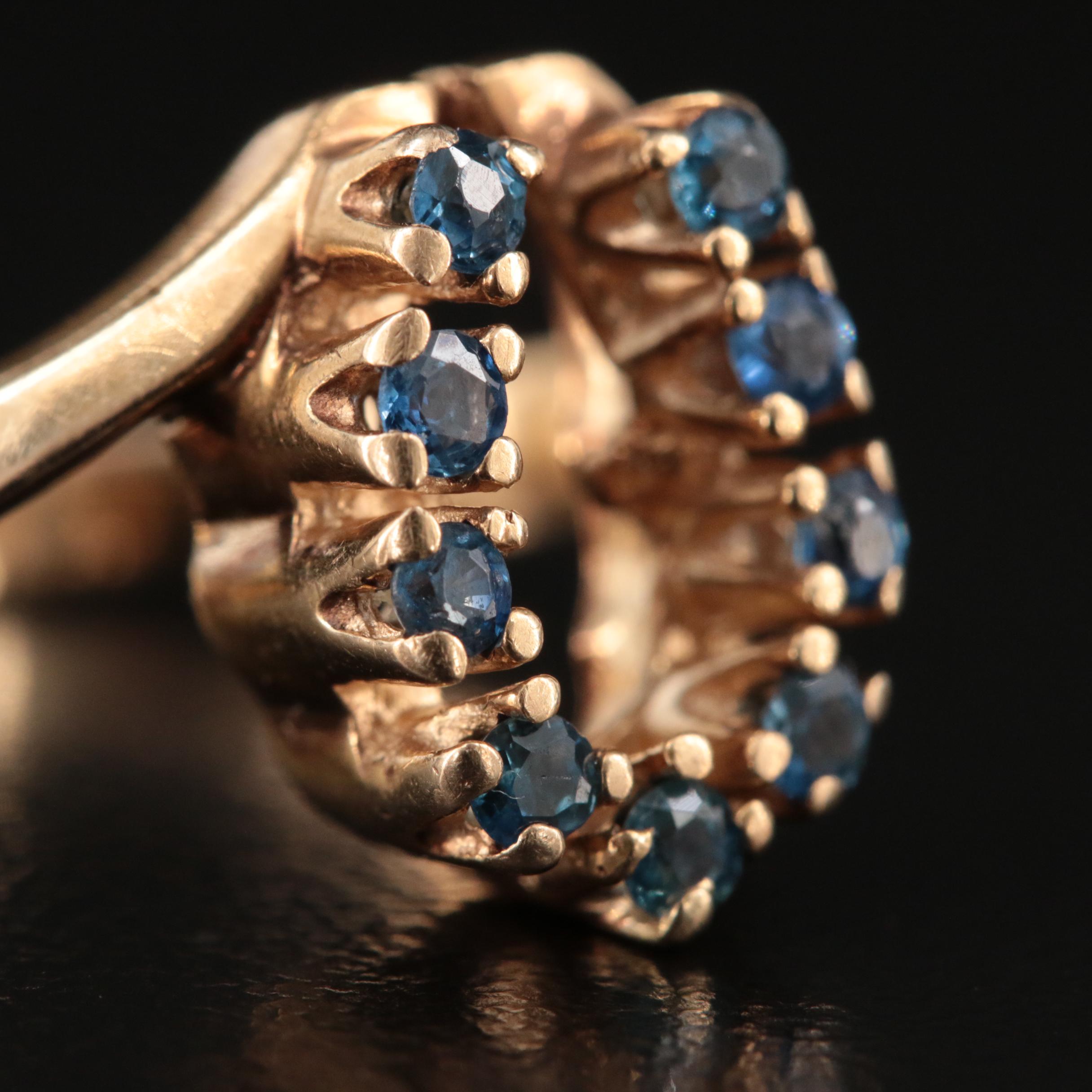 10K Sapphire Horseshoe Ring