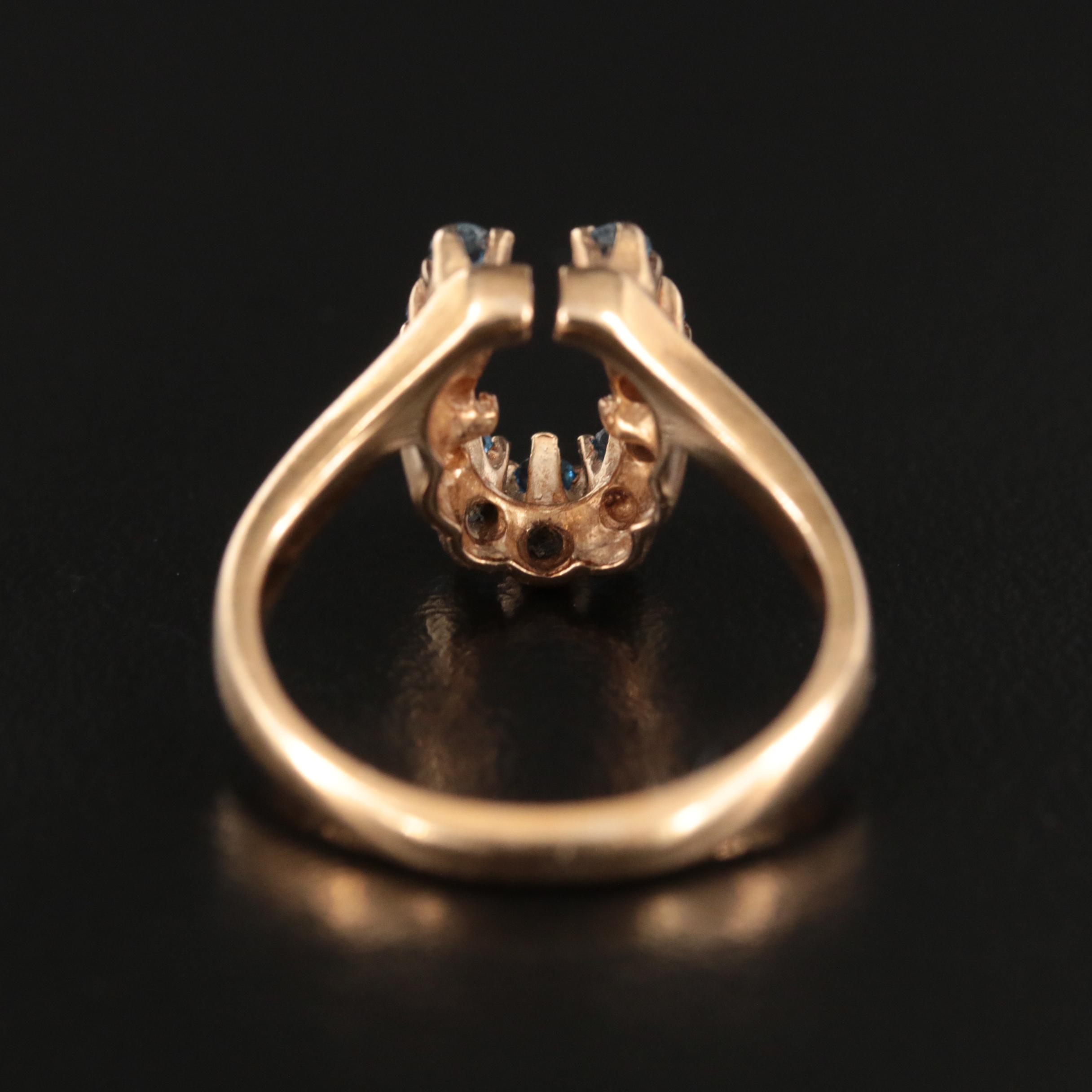 10K Sapphire Horseshoe Ring