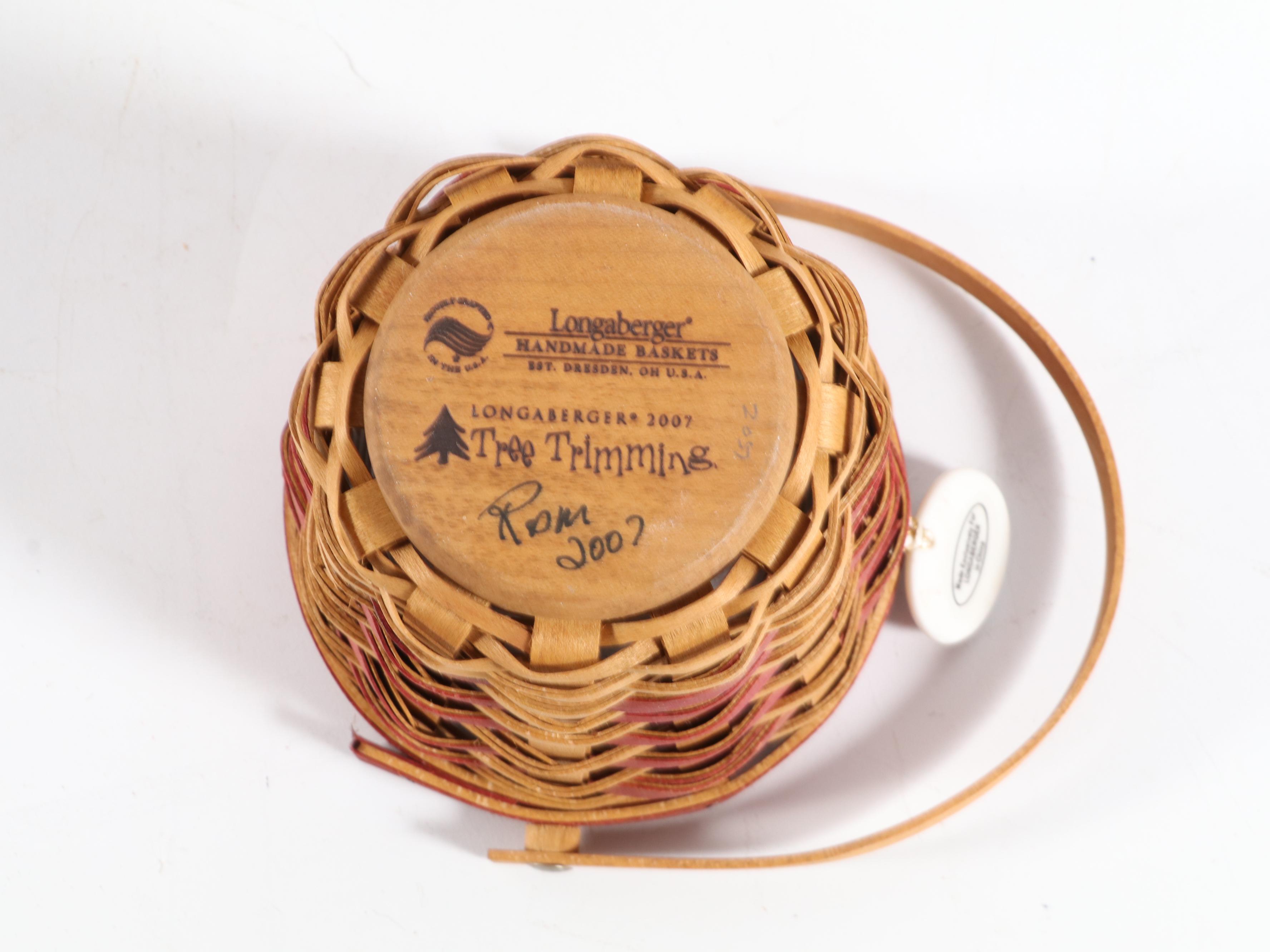 Longaberger Ambrosia Booking Basket with Longaberger and Other Handwoven Baskets