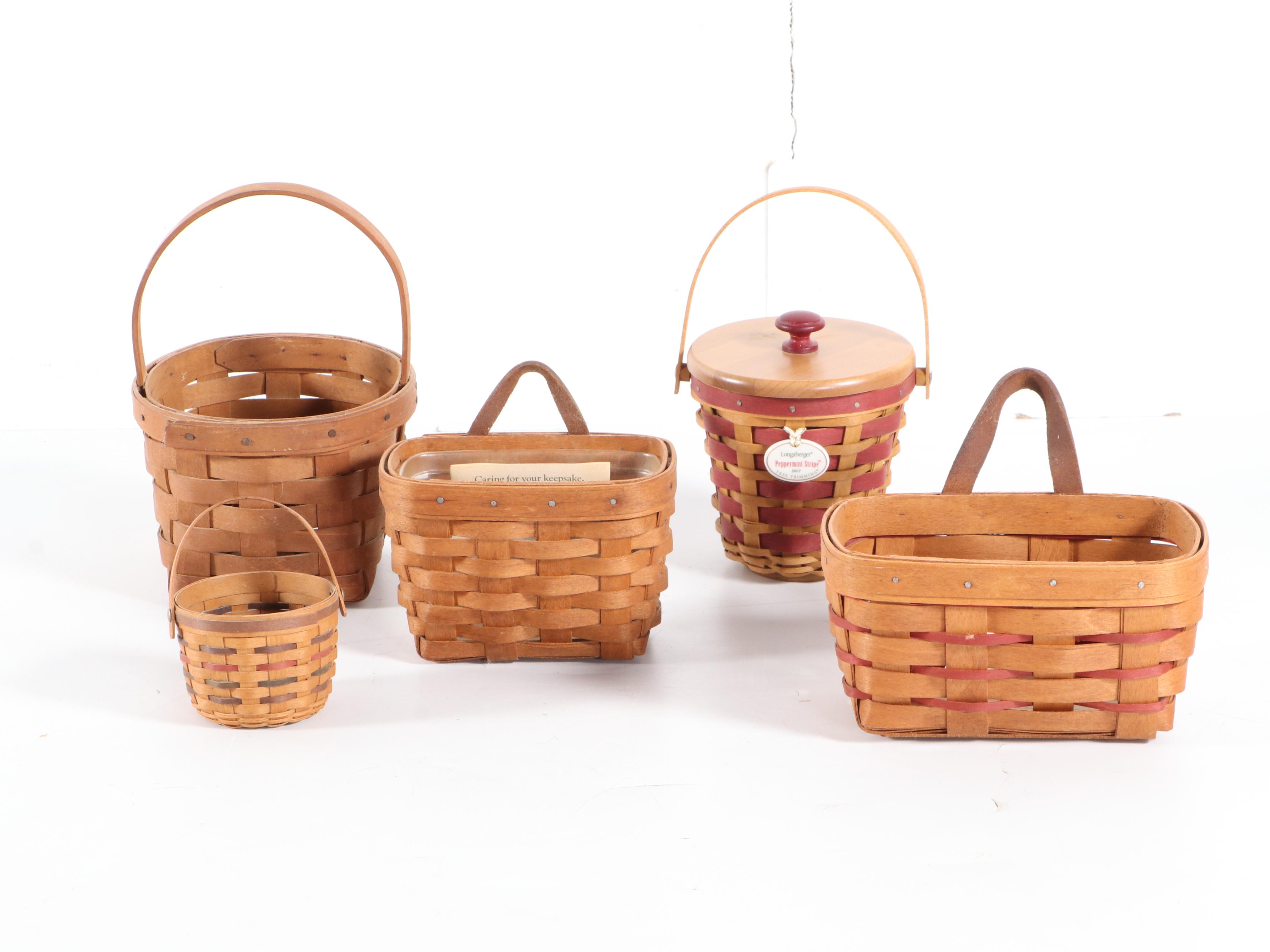 Longaberger Ambrosia Booking Basket with Longaberger and Other Handwoven Baskets