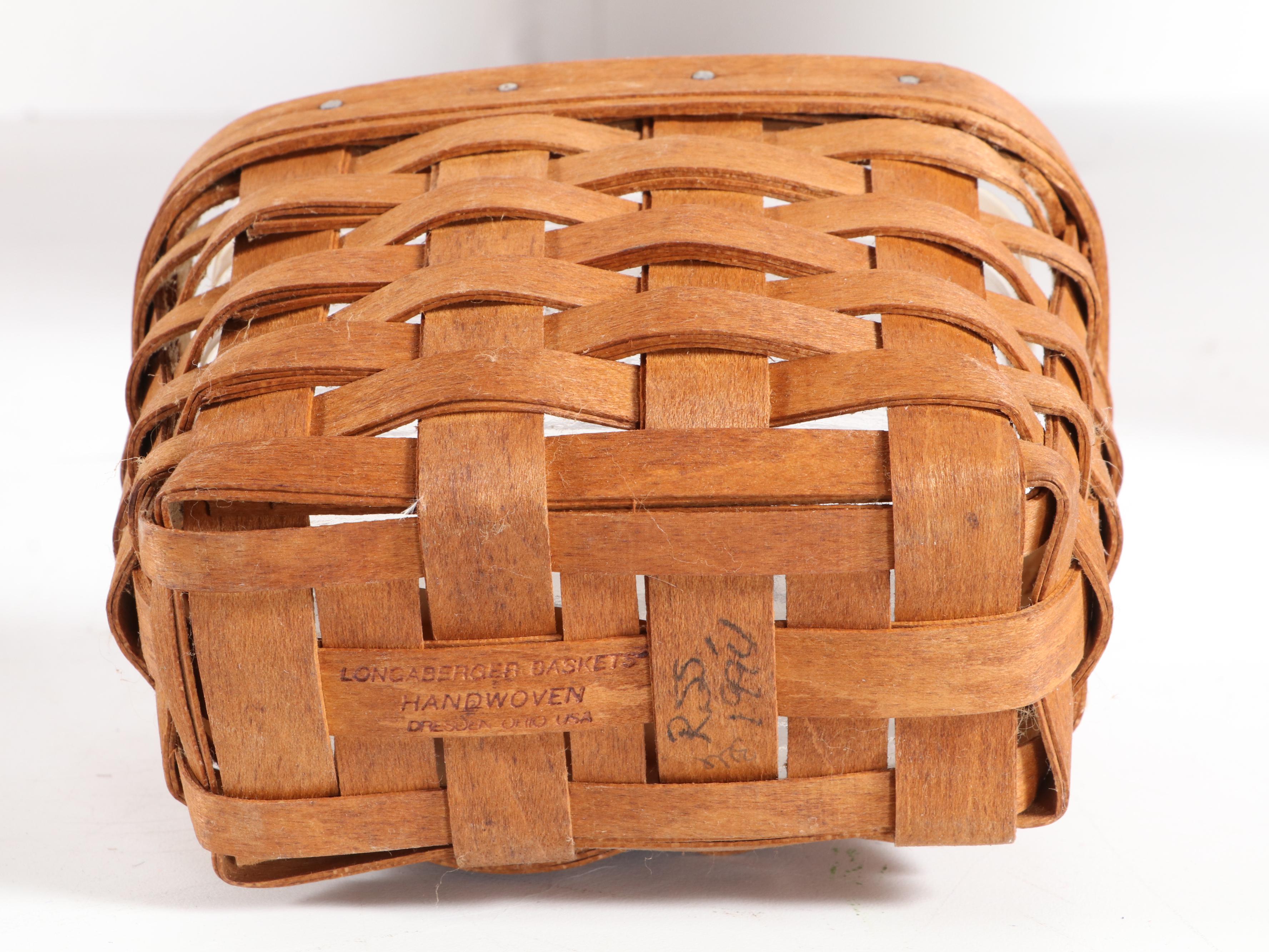 Longaberger Ambrosia Booking Basket with Longaberger and Other Handwoven Baskets